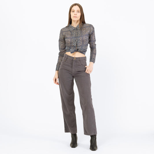 Vintage Y2K Grey Straight Leg Loose Fit Jeans - Small, 27" Waist | Vintage High Waisted Denim Cropped Ankle Jeans