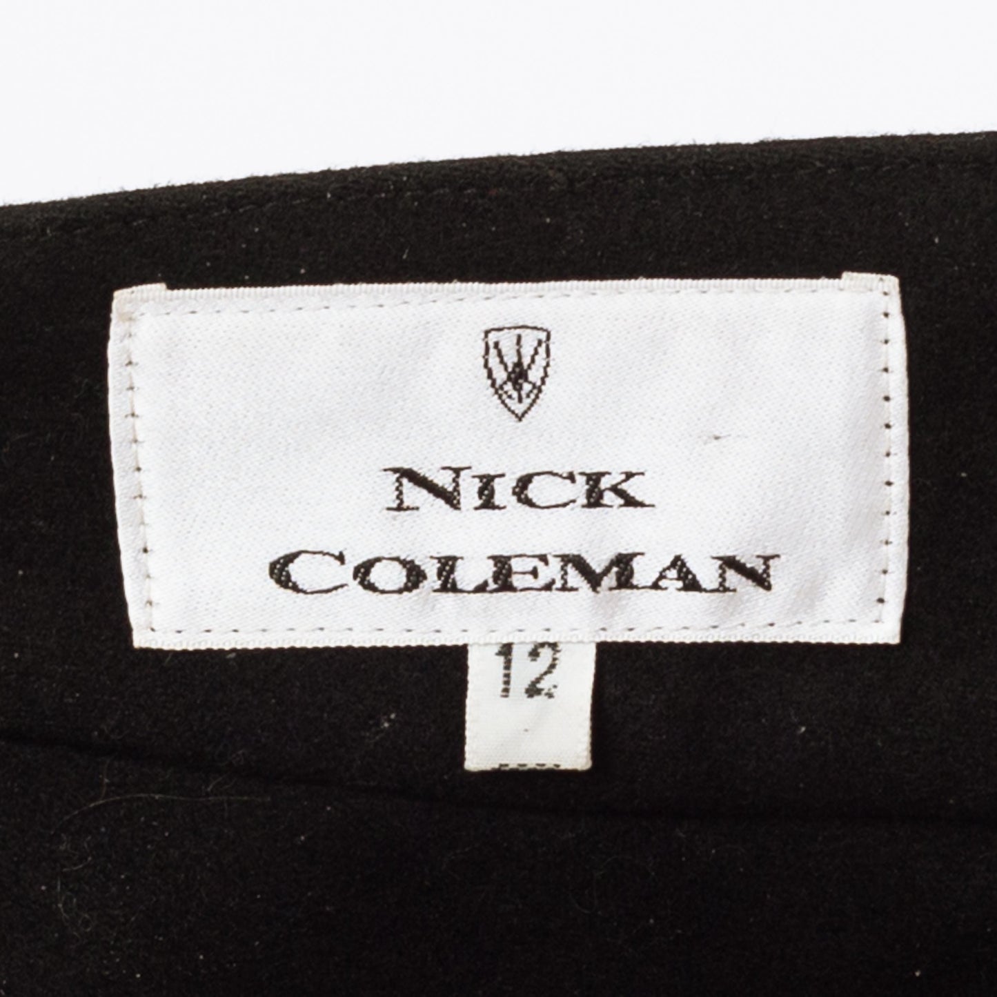 Vintage 80s Nick Coleman Black Wool Wiggle Skirt - Small | Avant-Garde Designer High Low Midi Pencil Skirt
