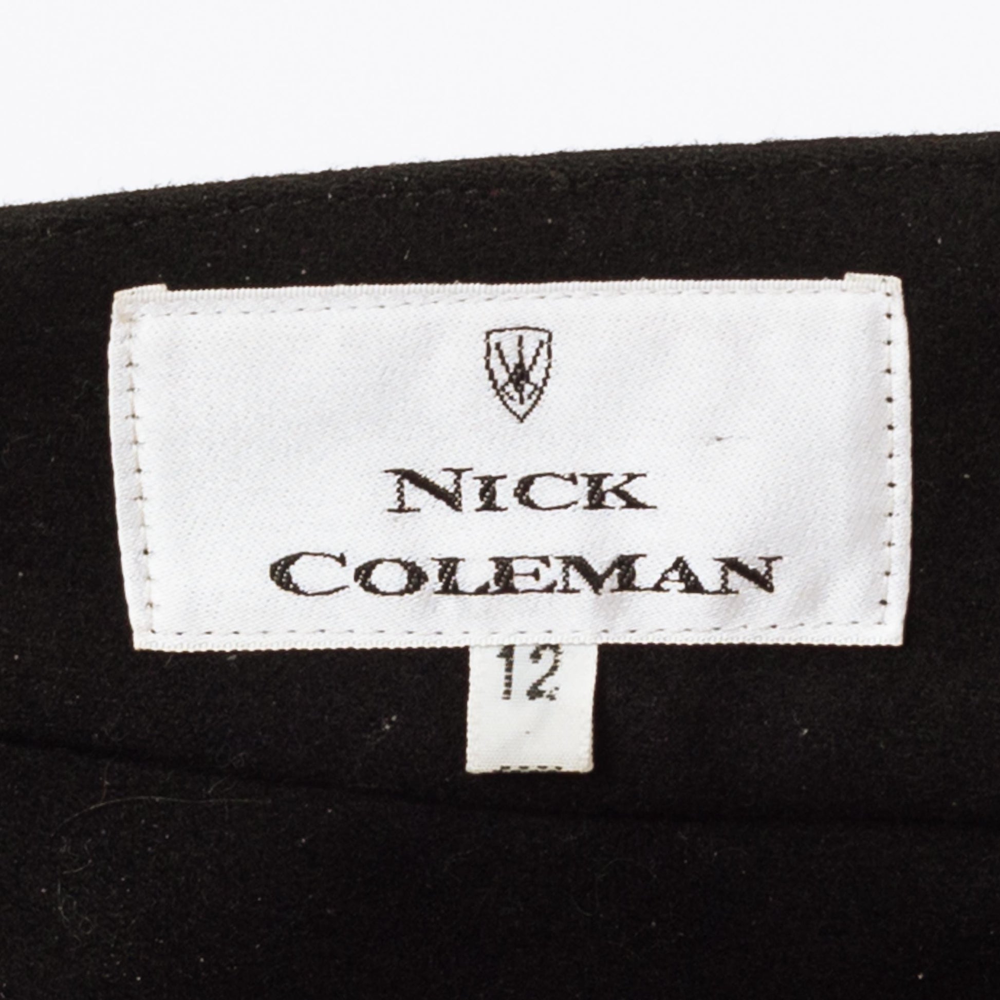 Vintage 80s Nick Coleman Black Wool Wiggle Skirt - Small | Avant-Garde Designer High Low Midi Pencil Skirt