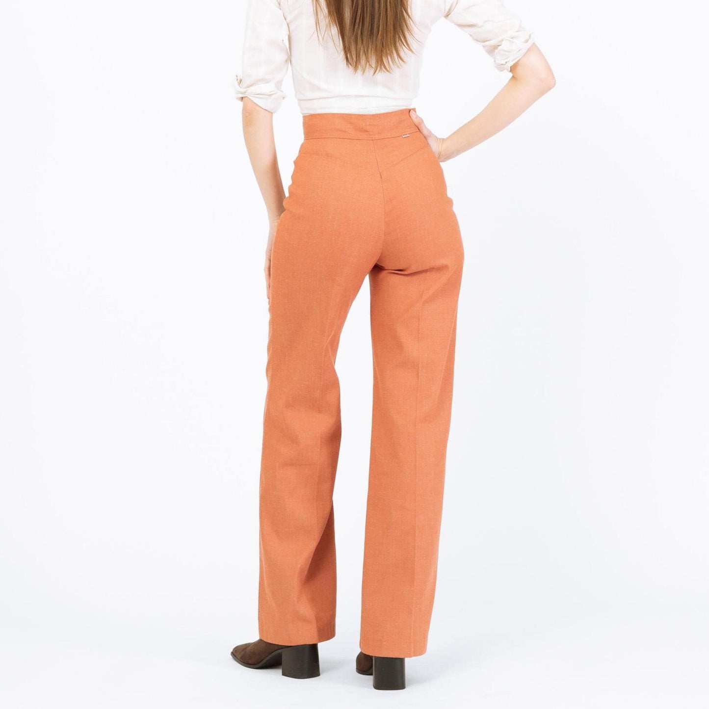 Vintage 70s Levi's Orange Flared Pants - Extra Small, 25" Waist | High Rise Yoked Bell Bottoms
