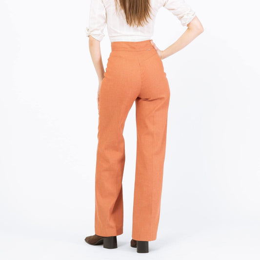 Vintage 70s Levi's Orange Flared Pants - Extra Small, 25" Waist | High Rise Yoked Bell Bottoms