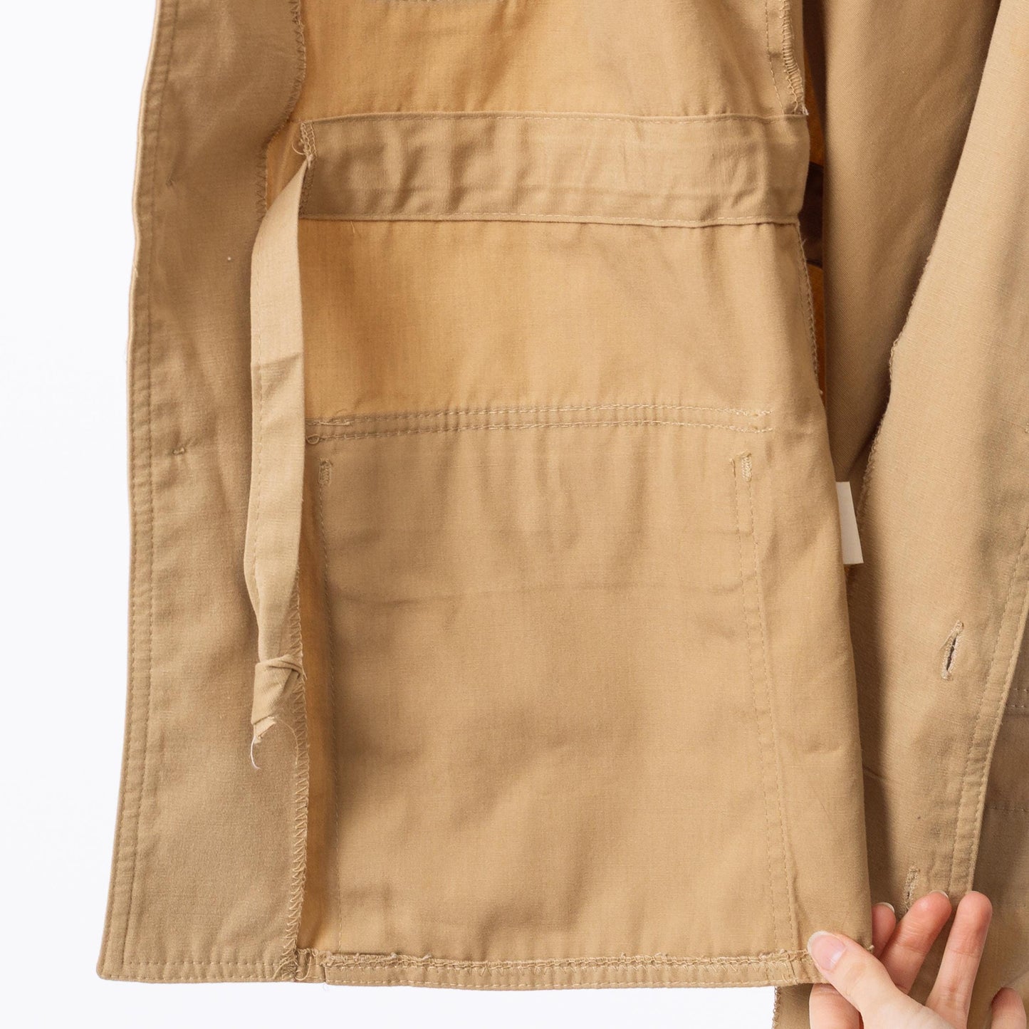 Vintage 70s Lee Khaki Safari Shirt - 1X | Short Sleeve Cinched Waist Button Up Shirt