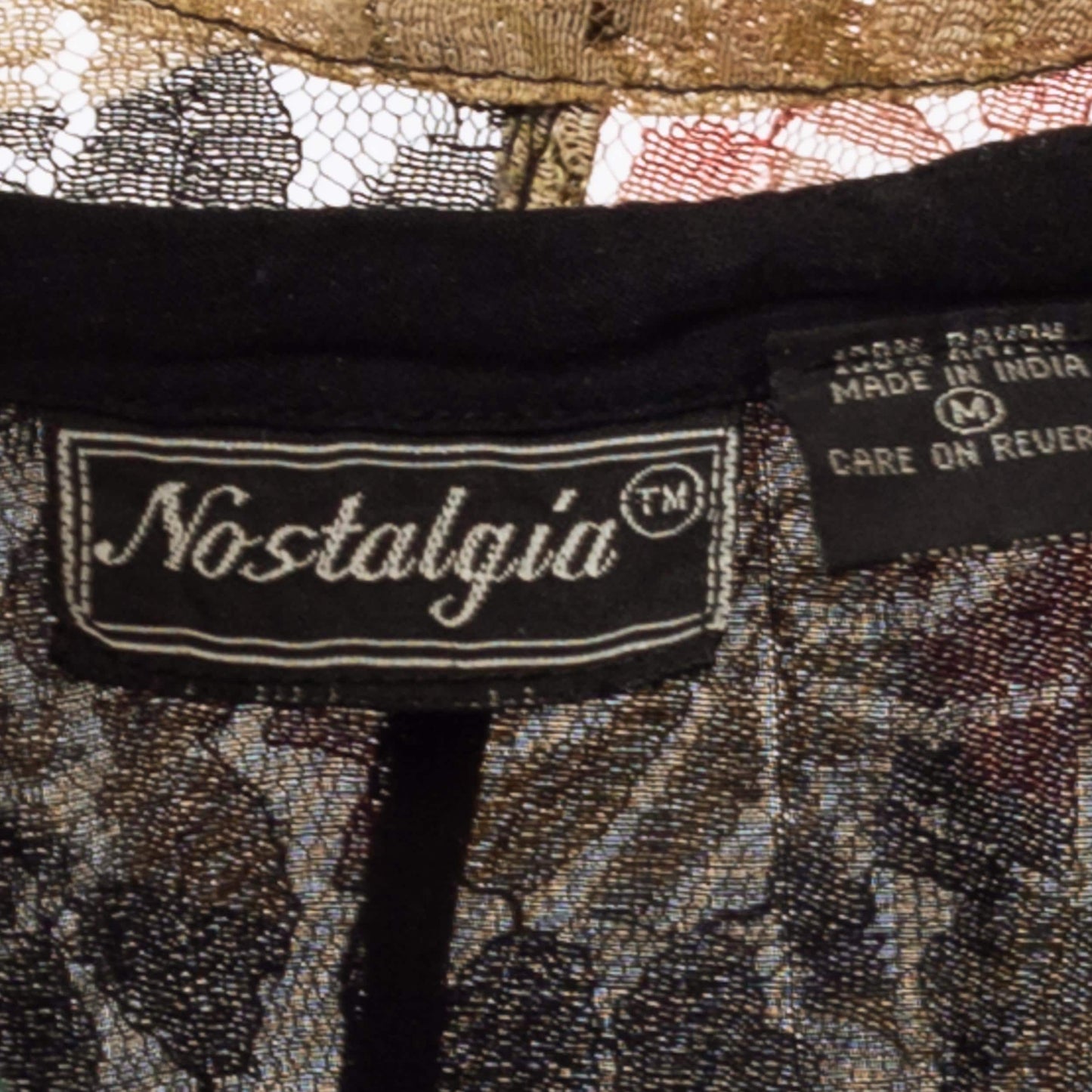 Vintage 90s Black & Pink Floral Lace Maxi Grunge Dress - Medium | Short Sleeve Gauzy Summer Sundress