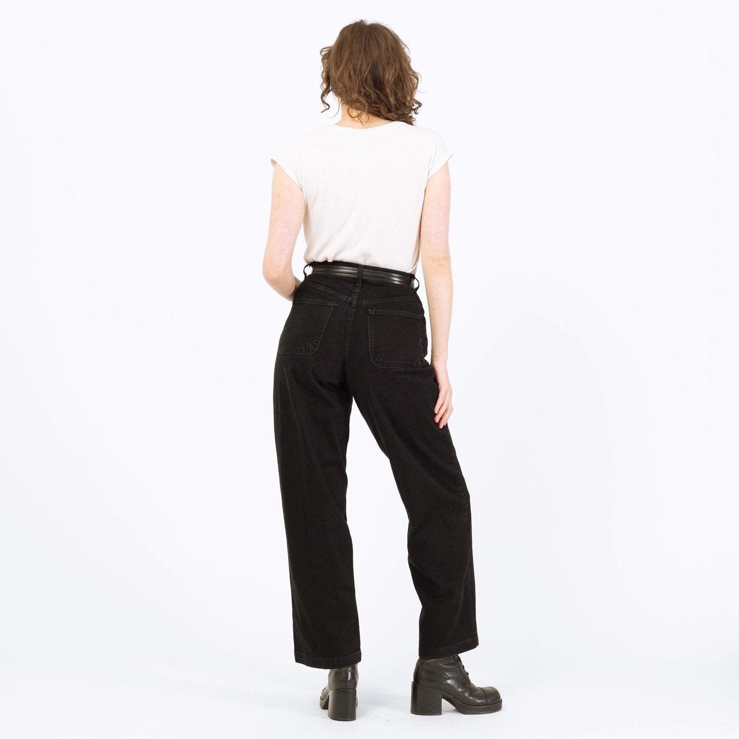 Vintage 90s Gap Black Wide Leg Jeans - Medium, 28" Waist | High Rise Straight Leg Denim