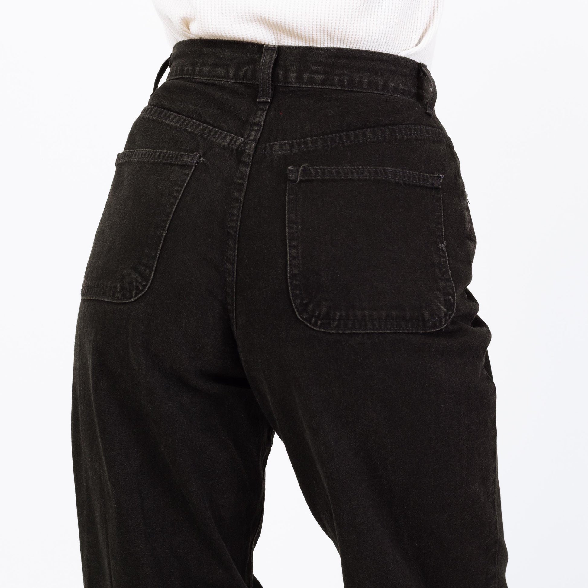 Vintage 90s Gap Black Wide Leg Jeans - Medium, 28" Waist | High Rise Straight Leg Denim