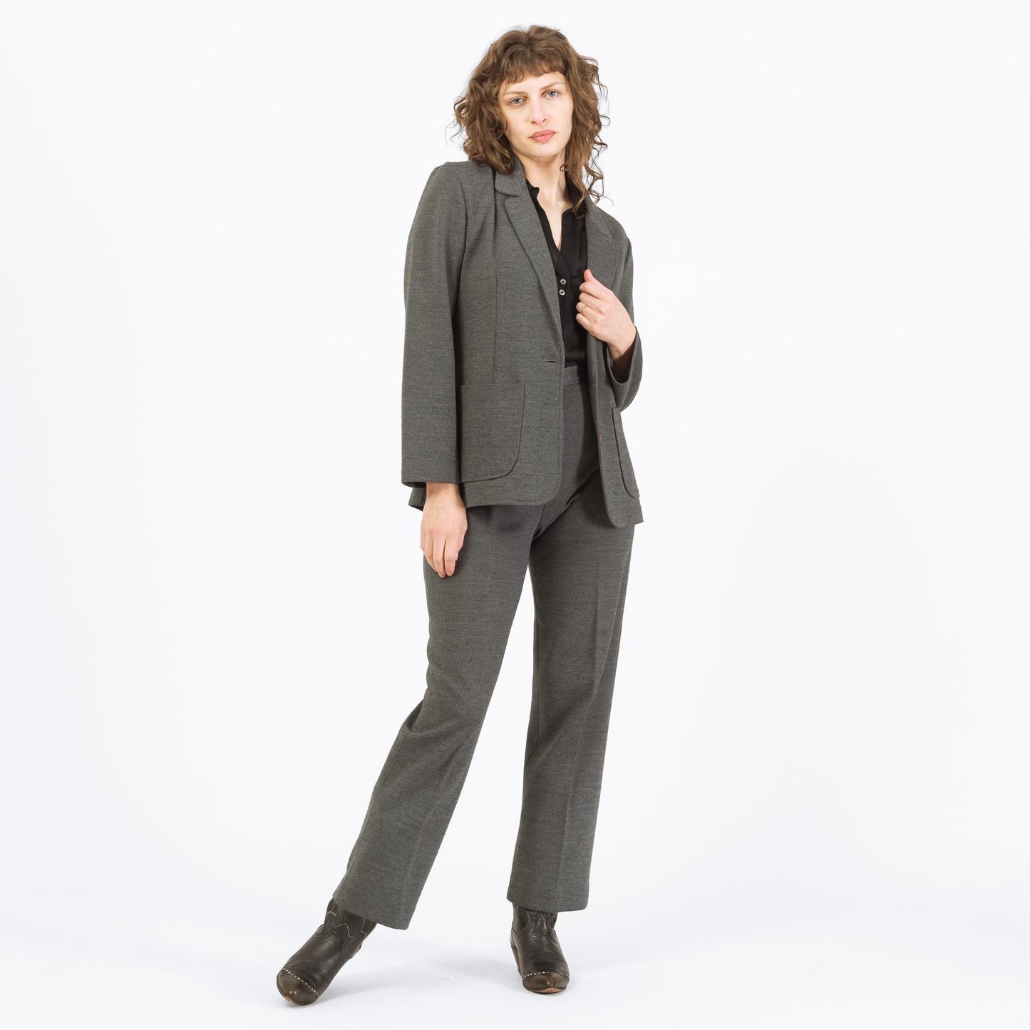 Vintage 70s Charcoal Grey Pant & Skirt Suit - Medium | Jack Winter Blazer Jacket Trousers Three Piece Matching Set