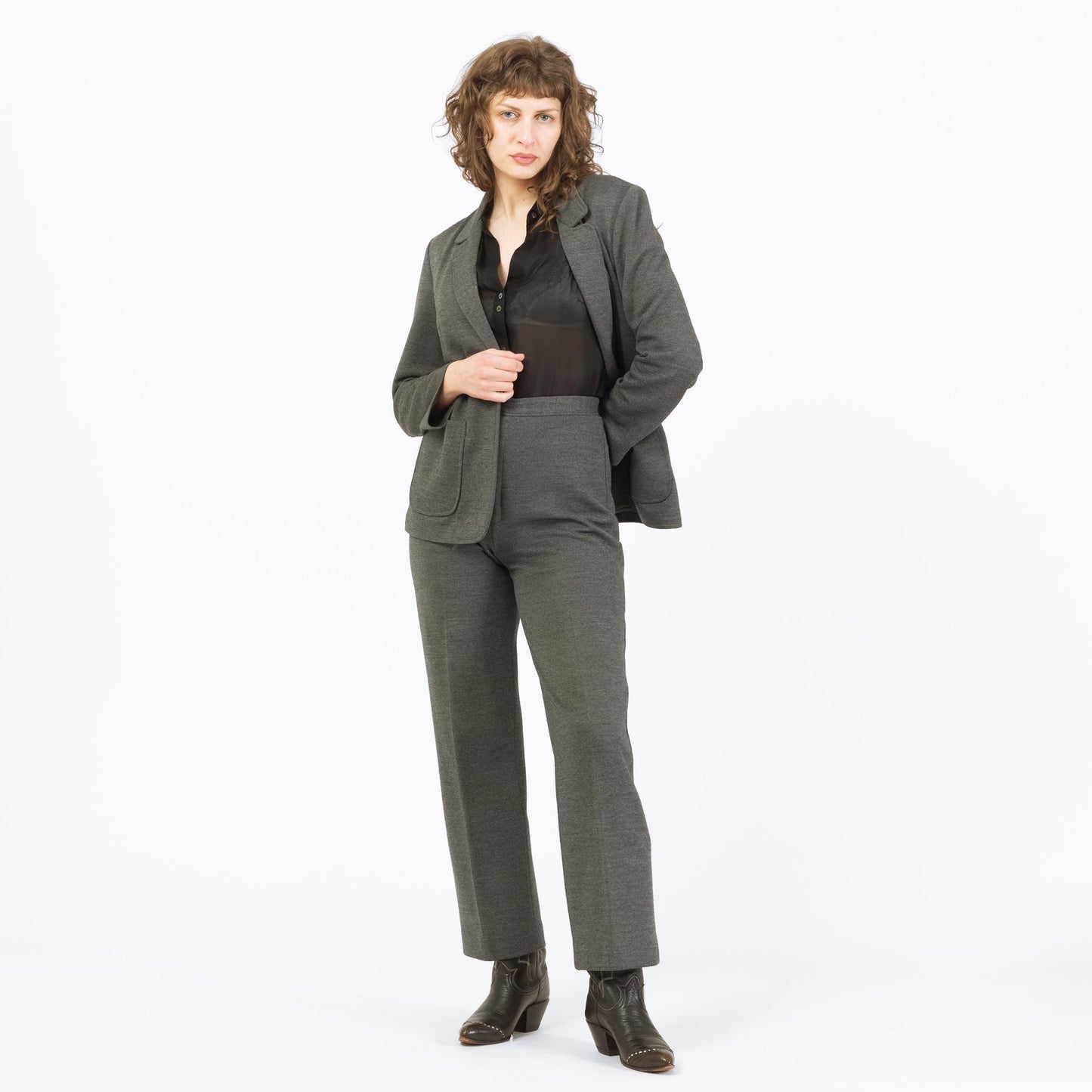 Vintage 70s Charcoal Grey Pant & Skirt Suit - Medium | Jack Winter Blazer Jacket Trousers Three Piece Matching Set