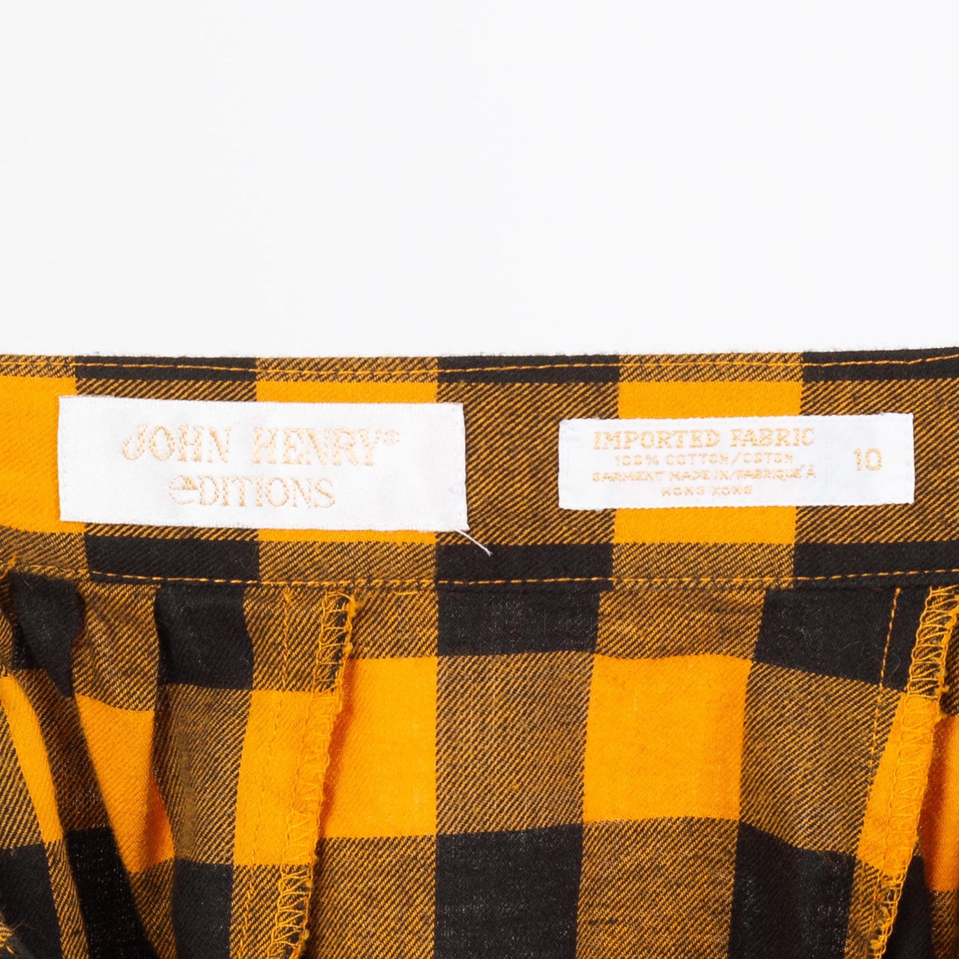 Vintage 80s Buffalo Plaid Flannel Midi Skirt - Small, 27" Waist | Yellow & Black High Waisted Button Front Skirt