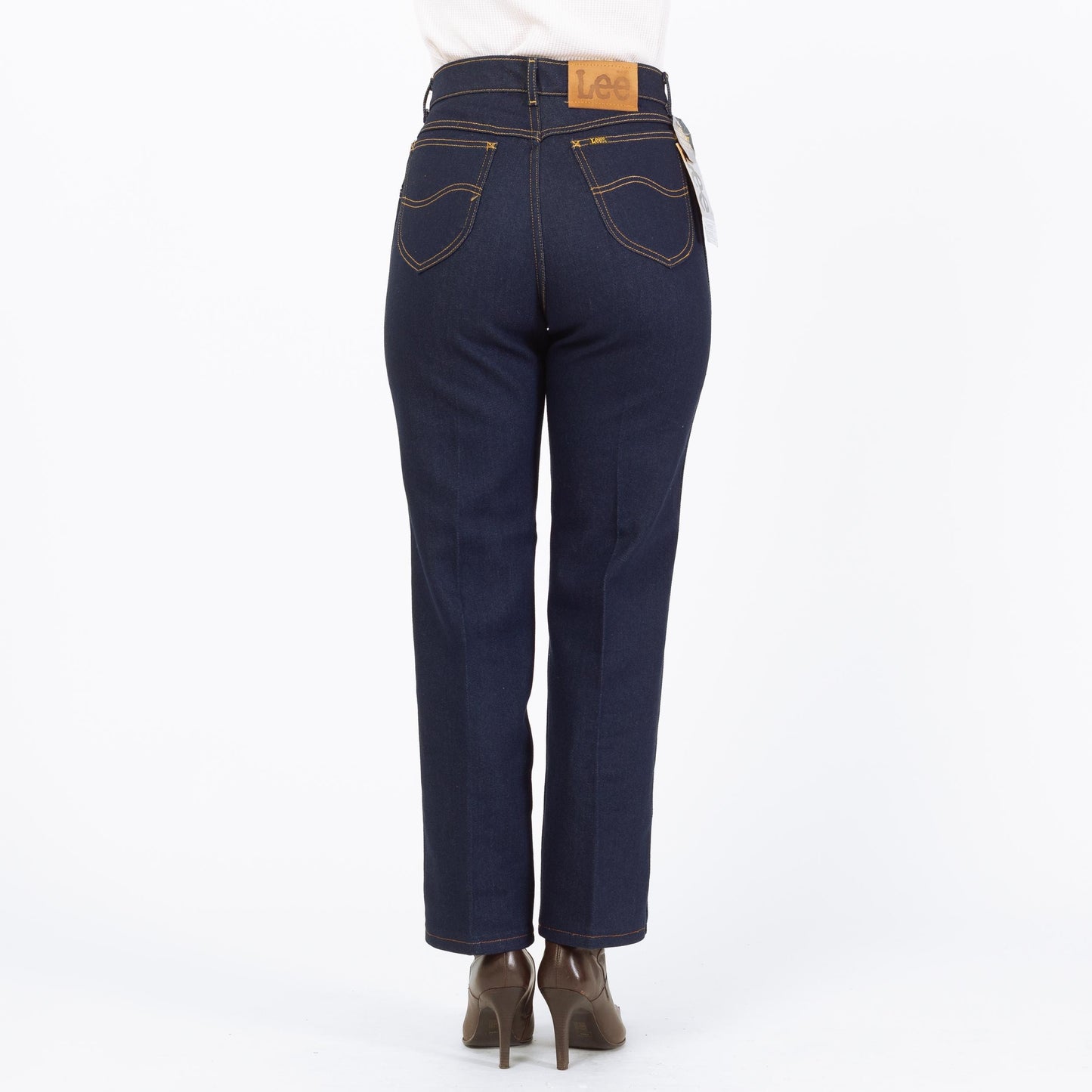 Vintage 70s 80s Lee Riders Dark Wash Deadstock Jeans, NWT - Medium, 28"-29" Waist | High Rise Straight Leg Jeans