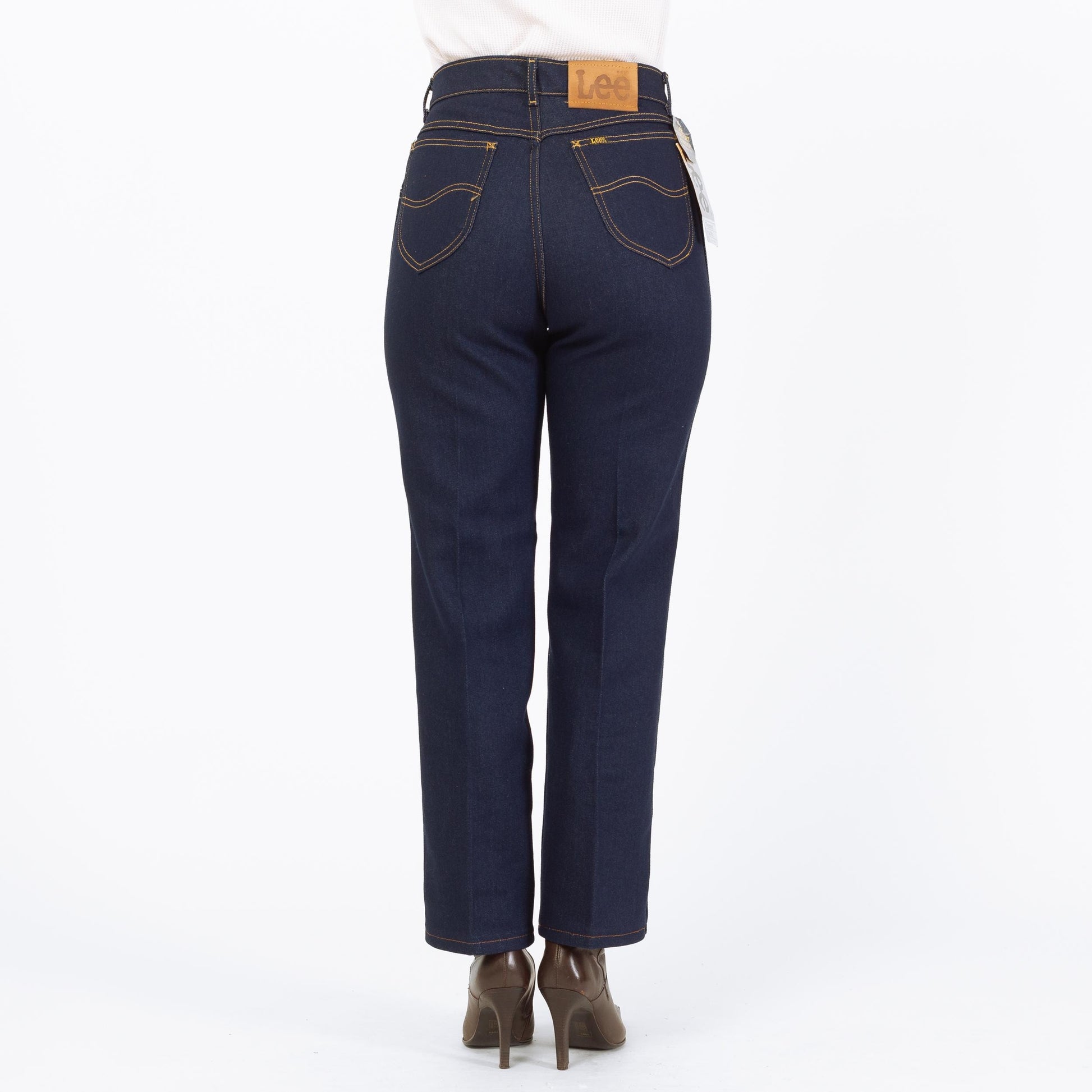 Vintage 70s 80s Lee Riders Dark Wash Deadstock Jeans, NWT - Medium, 28"-29" Waist | High Rise Straight Leg Jeans