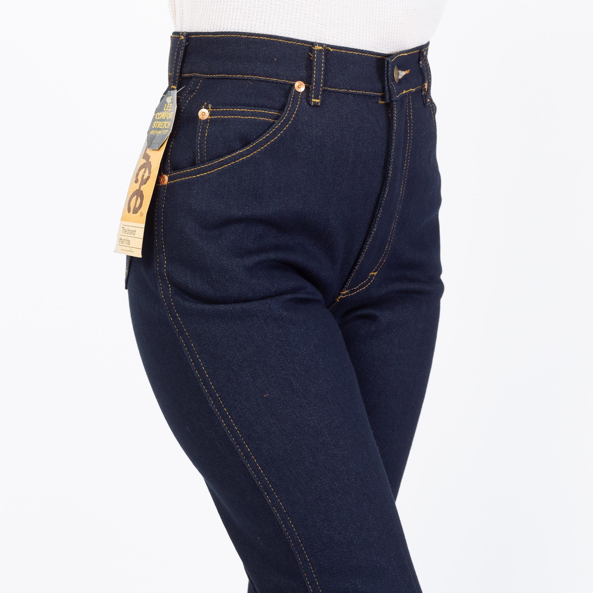 Vintage 70s 80s Lee Riders Dark Wash Deadstock Jeans, NWT - Medium, 28"-29" Waist | High Rise Straight Leg Jeans
