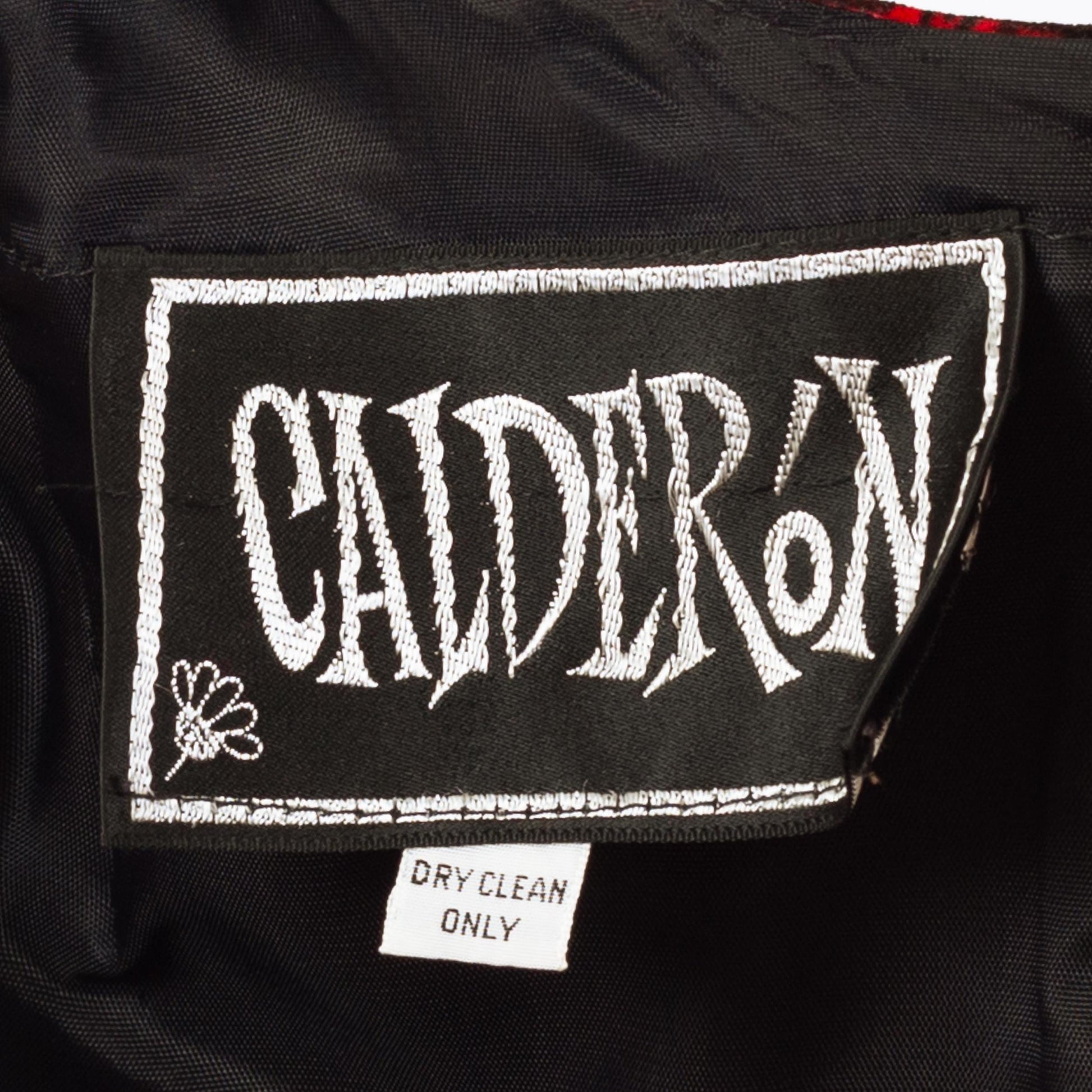 Vintage 70s Calderon Red & Black Paisley Velvet Maxi Dress - Medium | Gothic Mid Century Hostess Gown