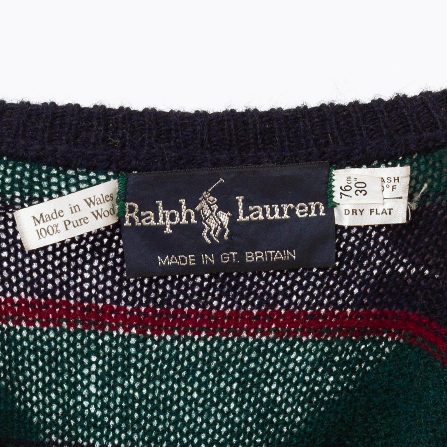 Vintage 80s Ralph Lauren Wool Knit Sweater Vest - Extra Small | Preppy Navy Blue Striped Sleeveless Top