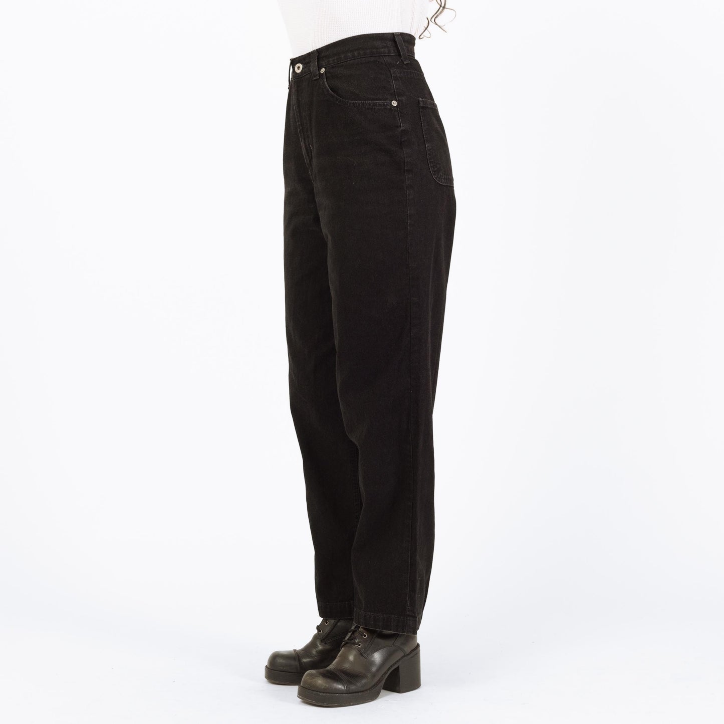 Vintage 90s Gap Black Wide Leg Jeans - Medium, 28" Waist | High Rise Straight Leg Denim