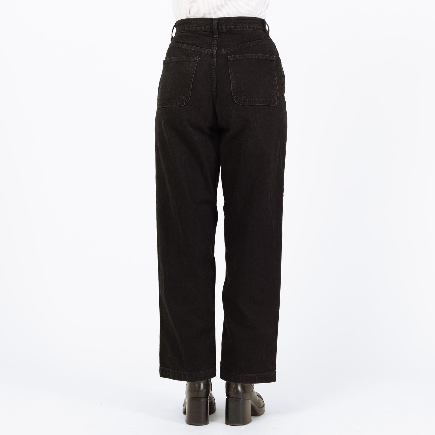 Vintage 90s Gap Black Wide Leg Jeans - Medium, 28" Waist | High Rise Straight Leg Denim