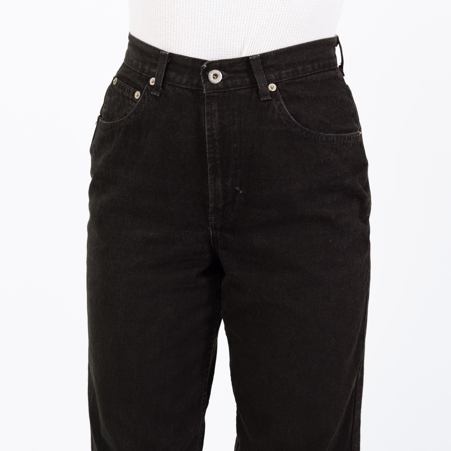 Vintage 90s Gap Black Wide Leg Jeans - Medium, 28" Waist | High Rise Straight Leg Denim