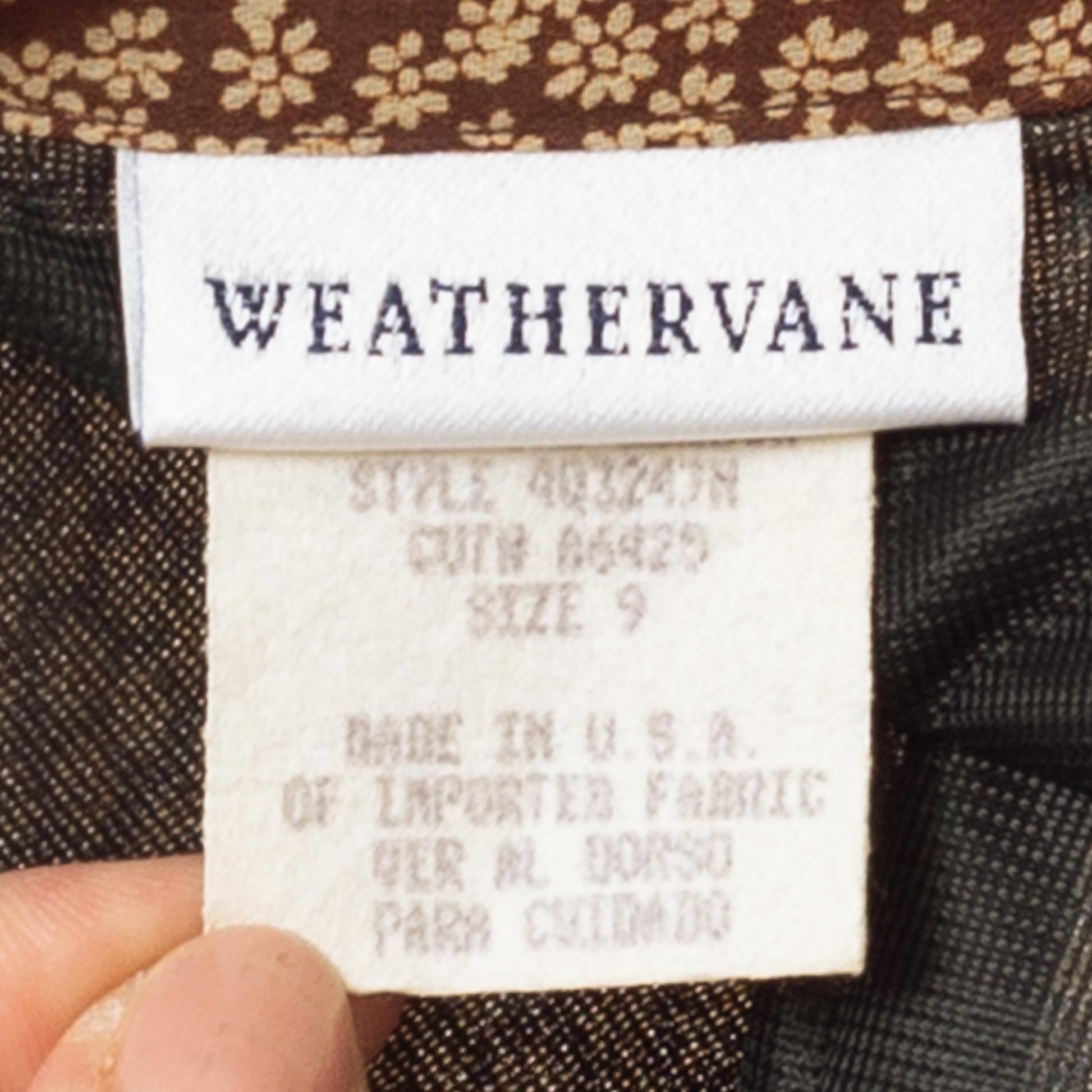 Vintage 90s Brown Ditsy Floral Mini Skirt - Small, 27" Waist | Boho High Waisted Calico Miniskirt