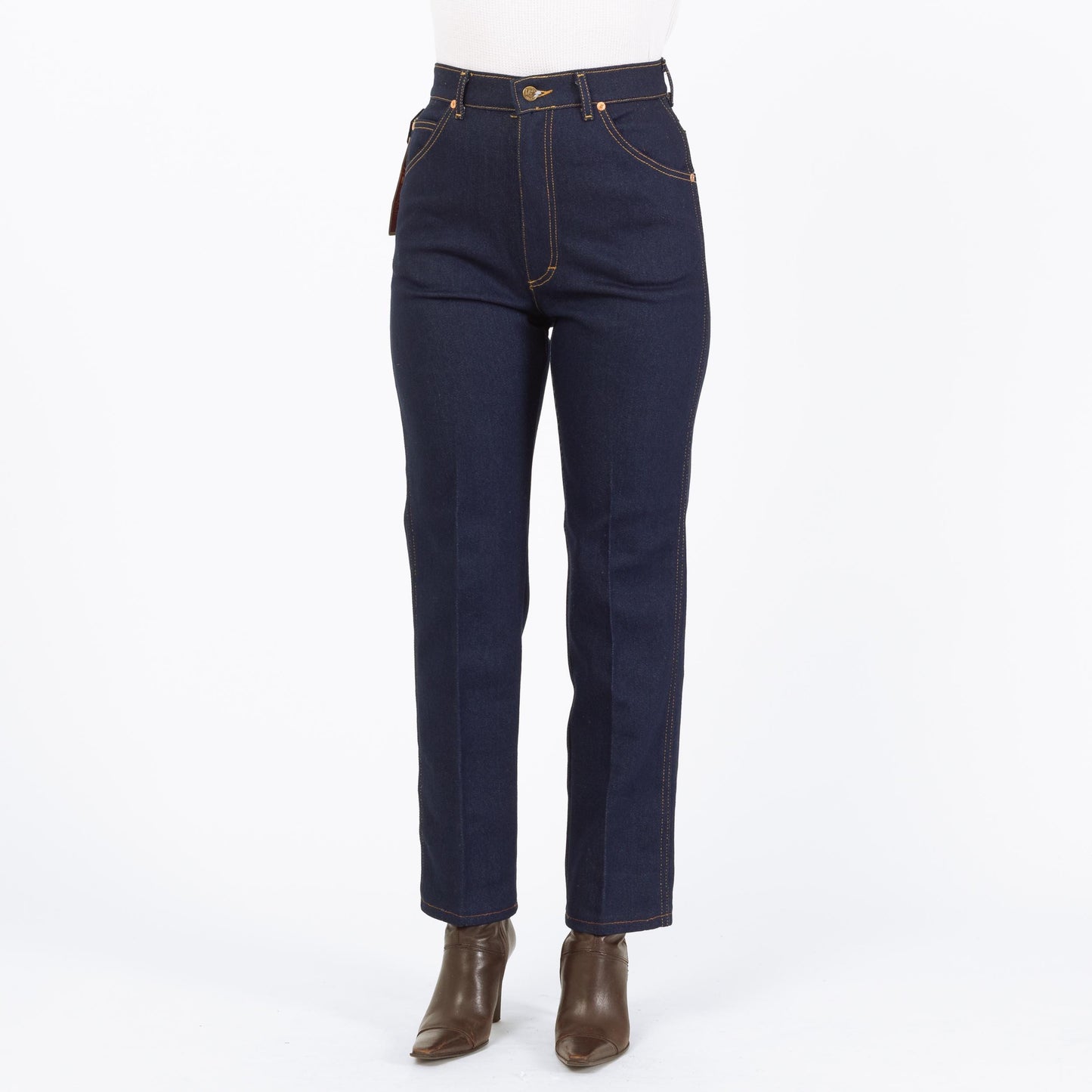 Vintage 70s 80s Lee Riders Dark Wash Deadstock Jeans, NWT - Medium, 28"-29" Waist | High Rise Straight Leg Jeans