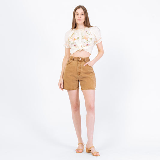 Vintage 90s Lee Light Brown Jean Shorts - Small, 27" Waist | Denim Casual Summer Mom Shorts