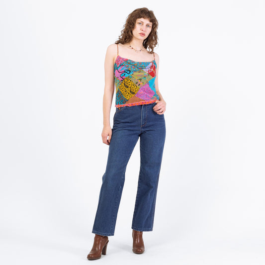 Vintage 70s 80s Wrangler Dark Wash Straight Leg Jeans - Small, 26" Waist | Denim High Waisted Mom Jeans