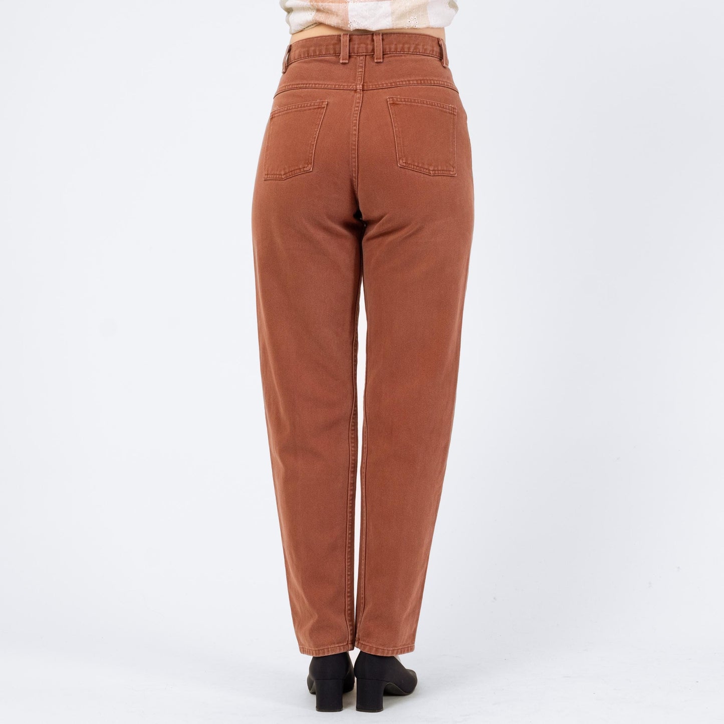 Vintage 90s Terracotta High Waisted Jeans - Small, 27" Waist | Denim Slim Straight Leg Mom Jeans
