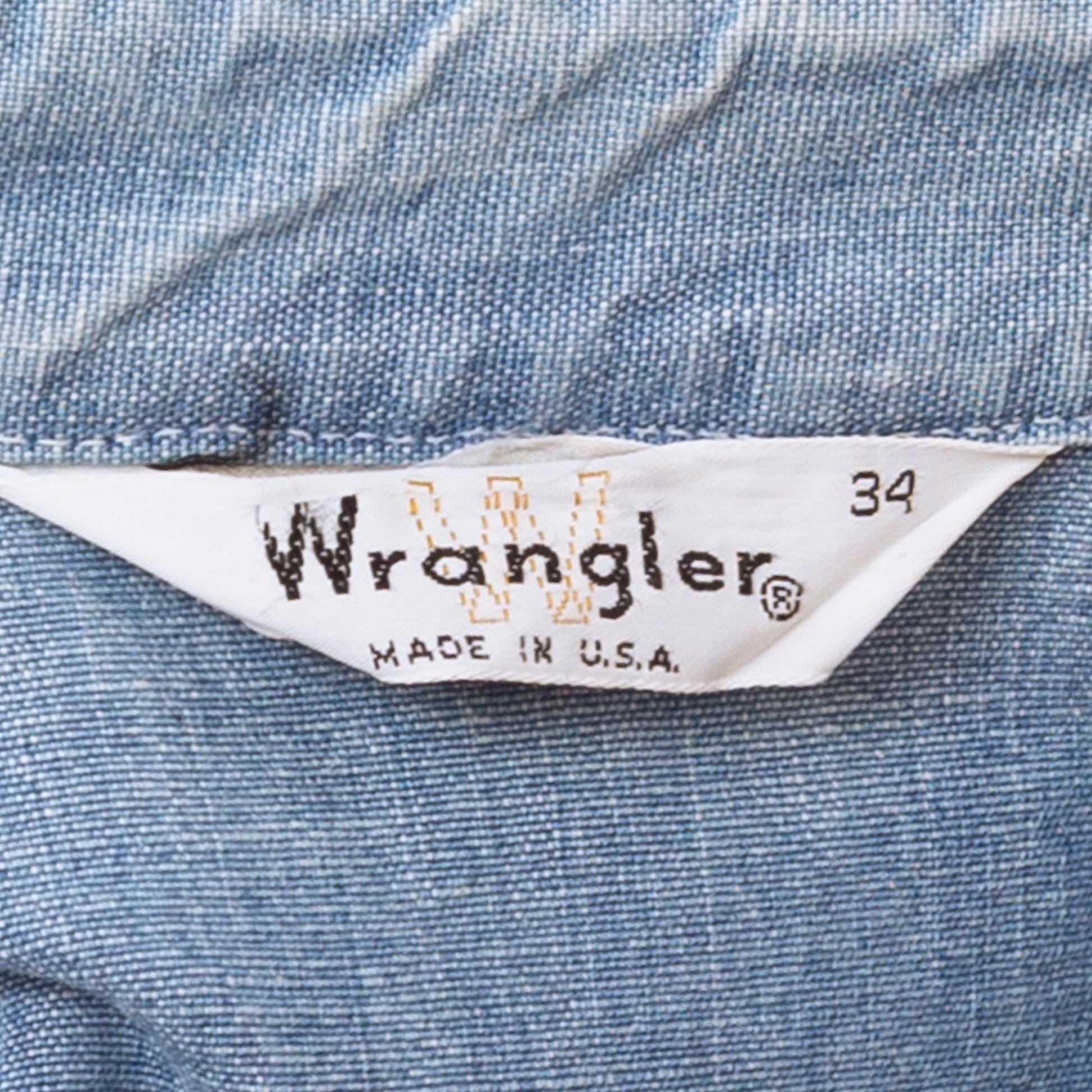 Vintage 70s Lady Wrangler Denim Sawtooth Pocket Western Shirt - Small | Cotton Chambray Pearl Snap Shacket