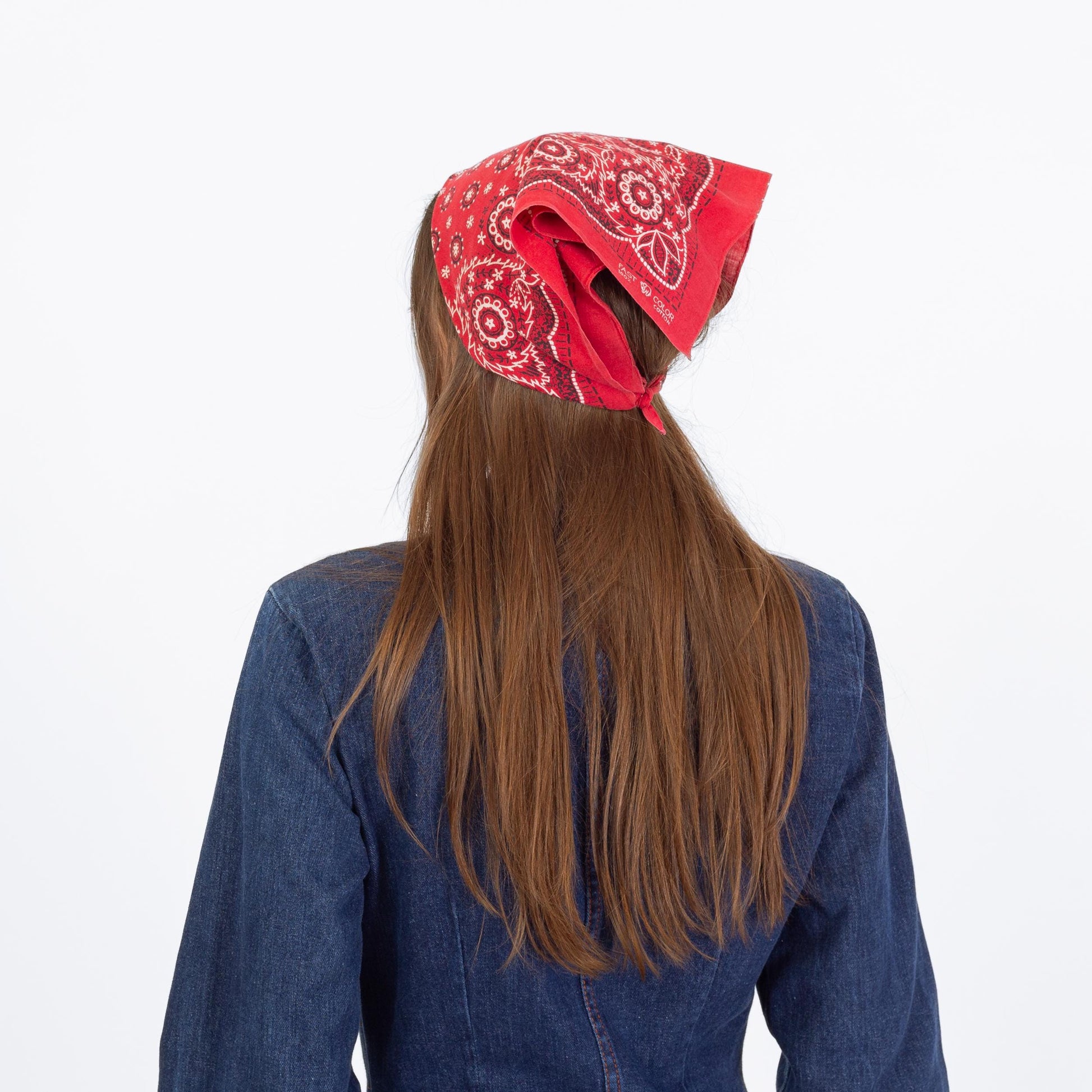 Vintage 1940s Elephant Brand Red Cotton Fast Color Bandana | 40s Trunk Down Made In USA Handkerchief