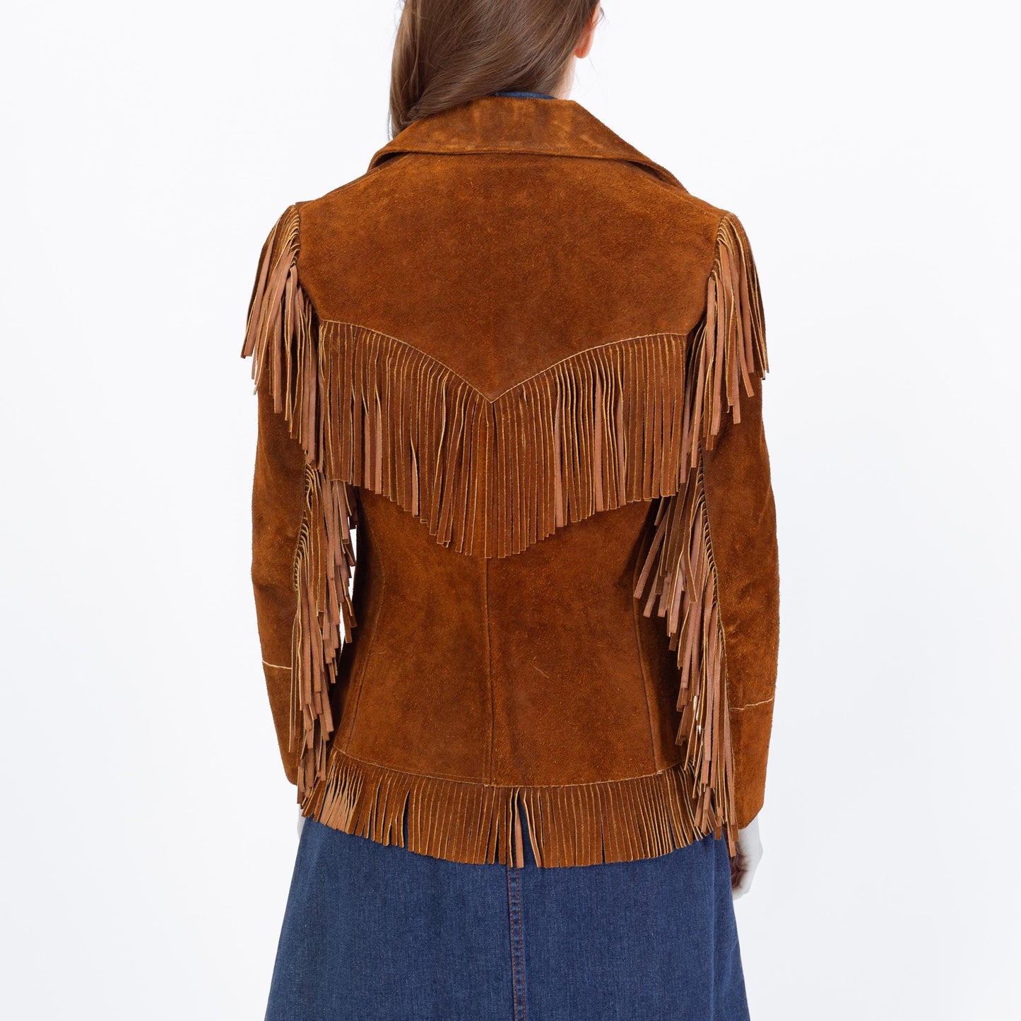 Vintage 70s Joo Kay Brown Suede Fringe Jacket - XS to Small | Boho Western Leather Coat