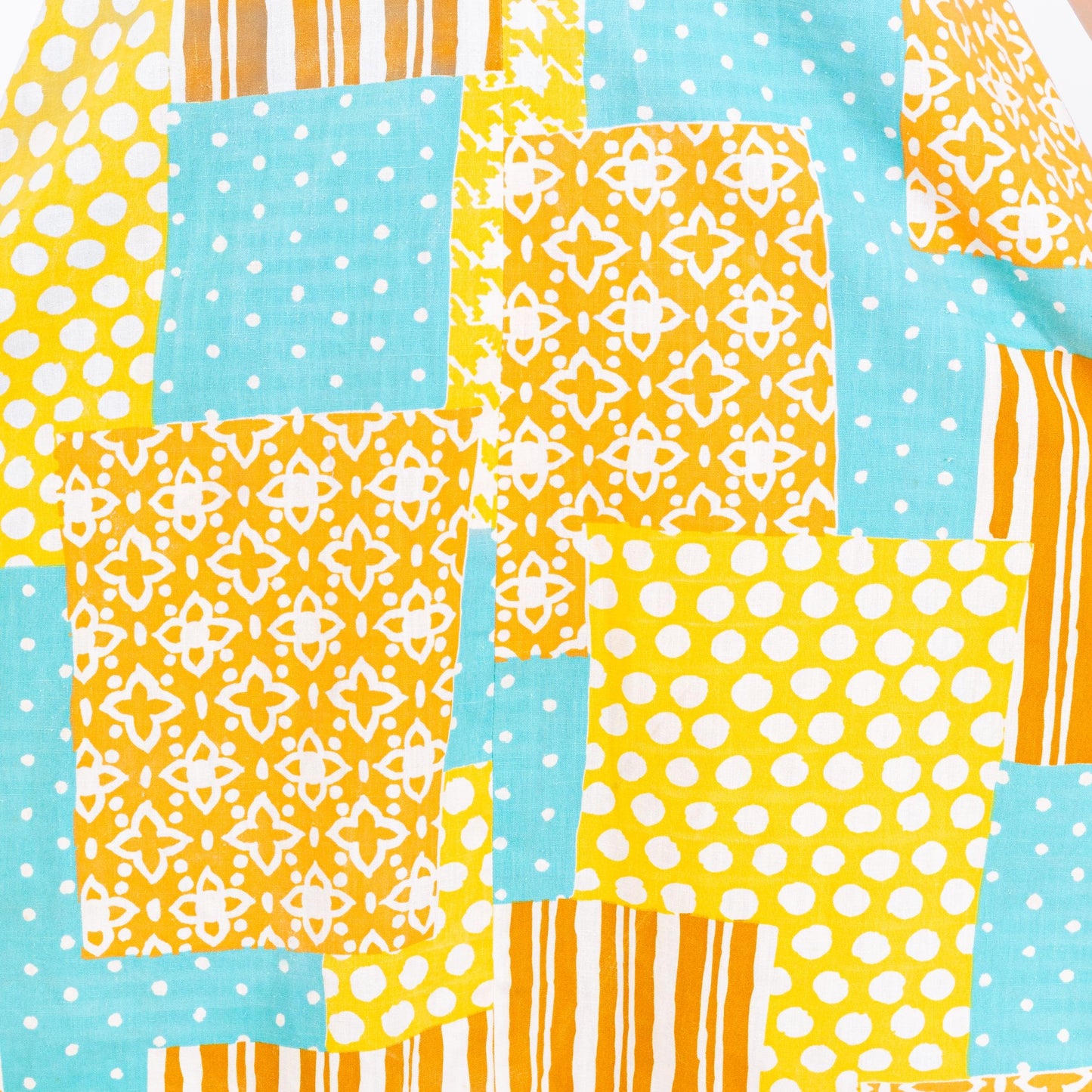 Vintage 60s Boho Patchwork Tent Dress - Small | Sleeveless A Line Midi Pocket Sundress