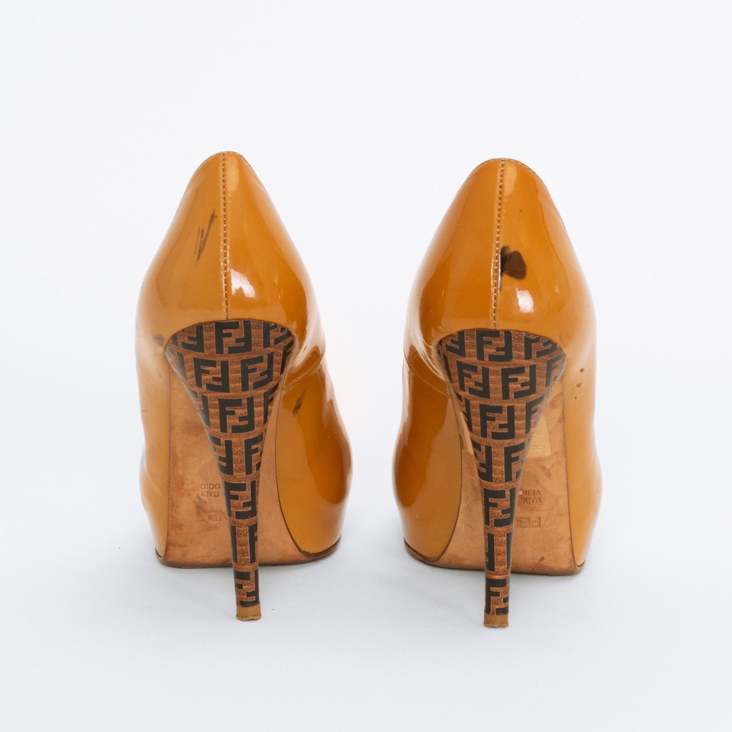 Fendi Zucca Patent Leather Pumps - Size 36 | Y2K Designer Logo FF Monogram Stiletto Heels