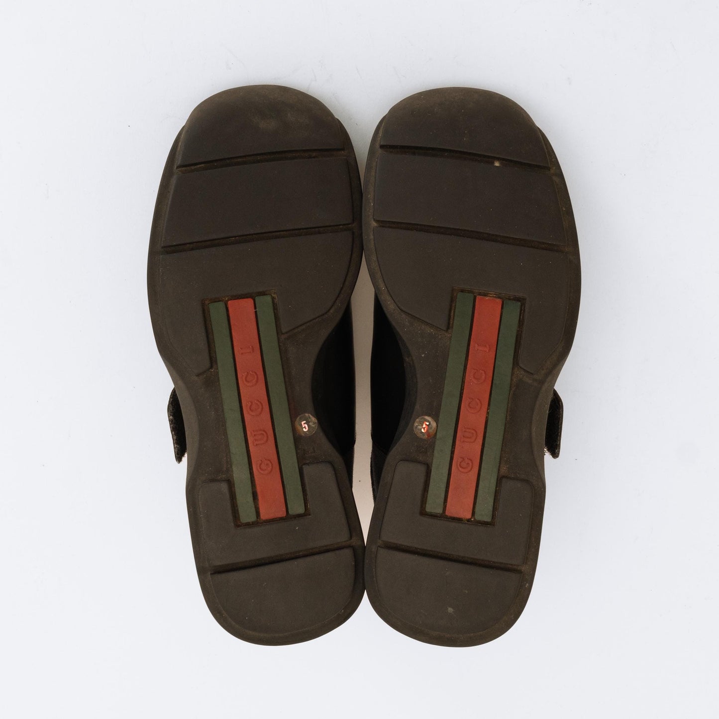 Gucci Black Leather GG Velcro Strap Sneakers - Size 5 | Y2K Designer Guccissima Shoes