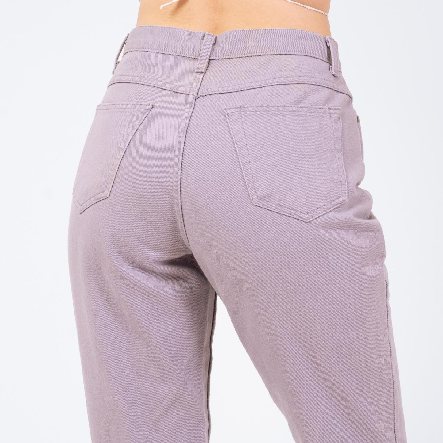 Vintage 90s Lilac Purple High Waisted Jeans - Medium Tall, 29" Waist | Pastel Denim Slim Straight Leg Mom Jeans