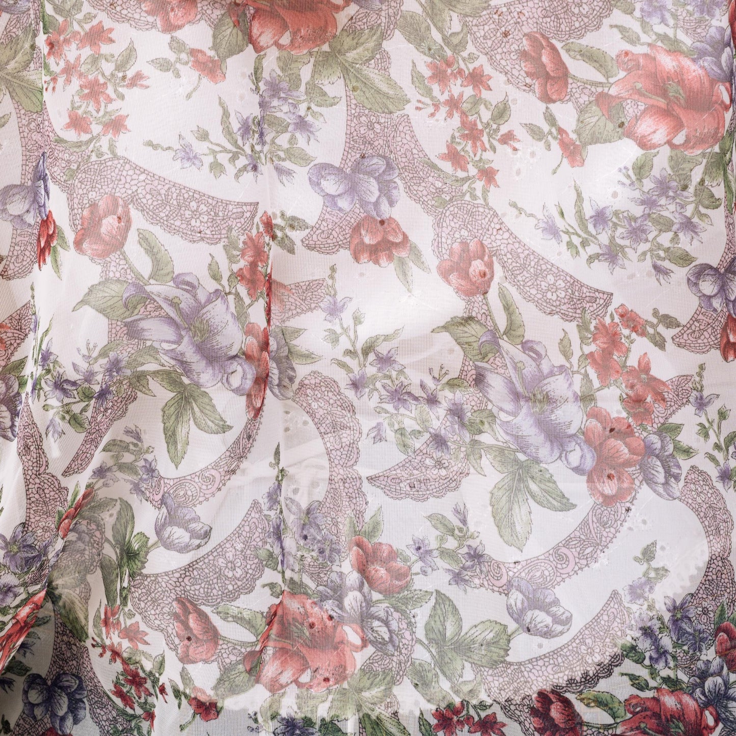 Vintage 90s Victoria's Secret Sheer Floral Mini Robe - One Size | Boho Satin Trim Loungewear Kimono