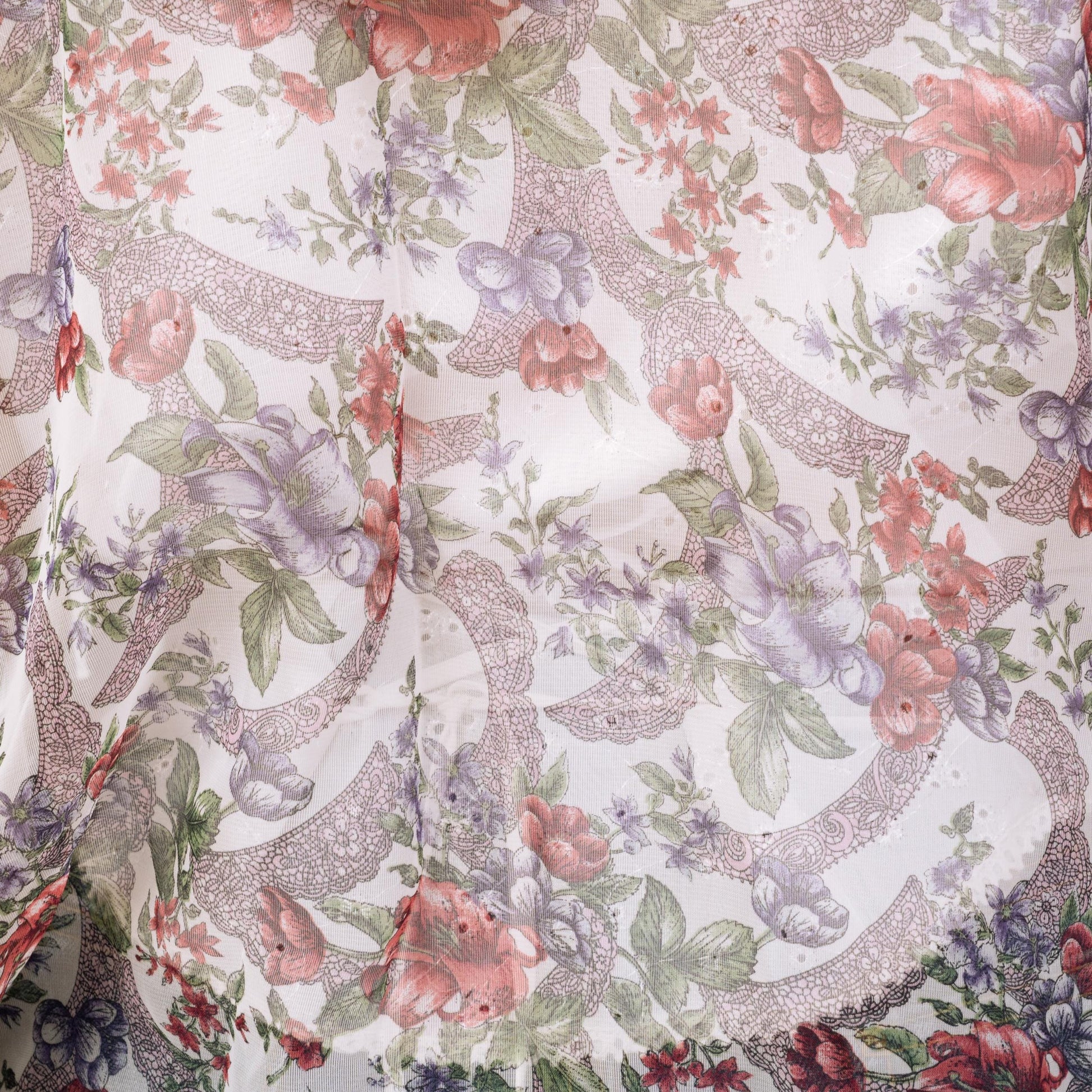Vintage 90s Victoria's Secret Sheer Floral Mini Robe - One Size | Boho Satin Trim Loungewear Kimono