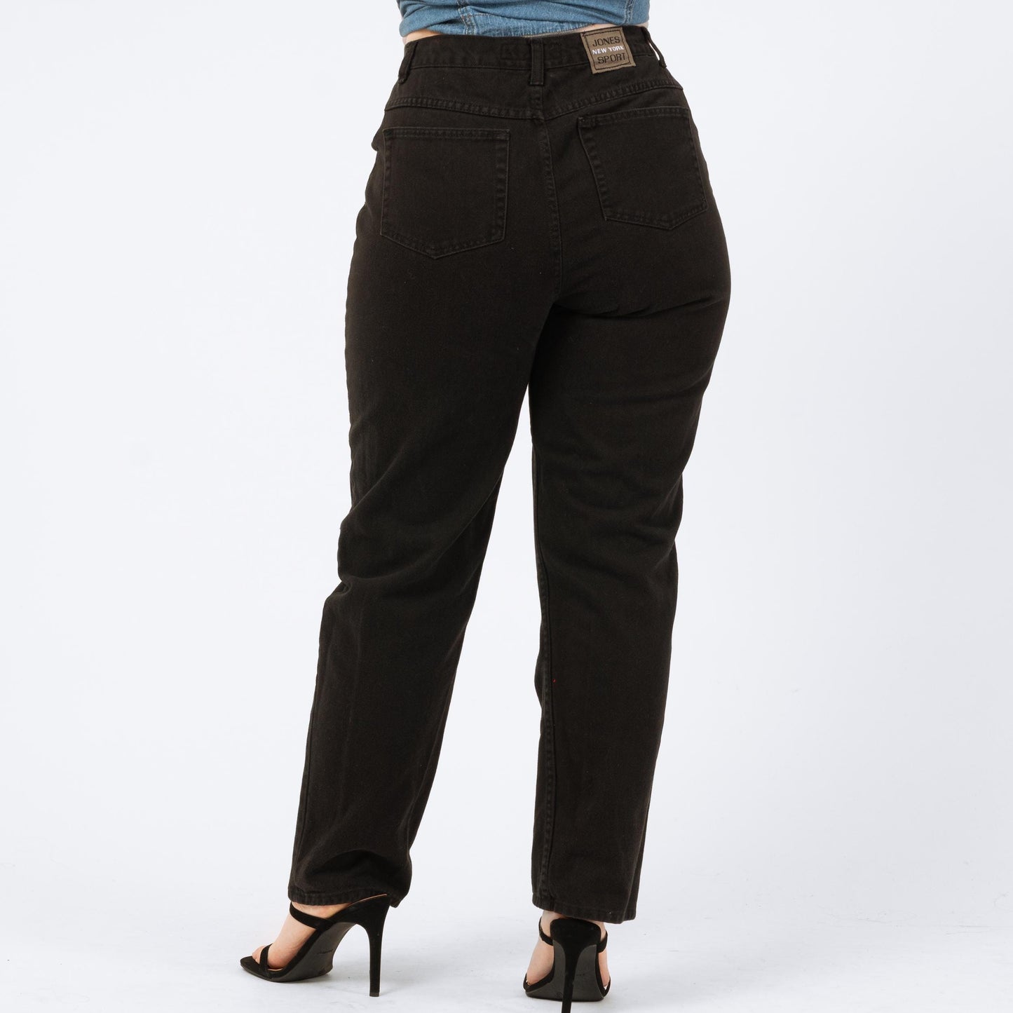 Vintage 90s Black High Waisted Jeans - Medium to Large, 30" Waist | Denim Slim Straight Mom Jeans