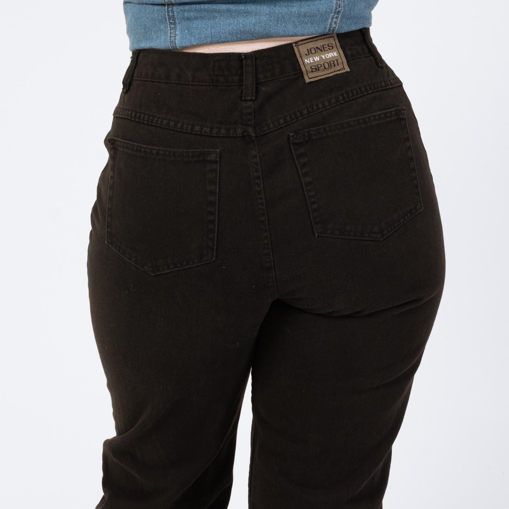 Vintage 90s Black High Waisted Jeans - Medium to Large, 30" Waist | Denim Slim Straight Mom Jeans