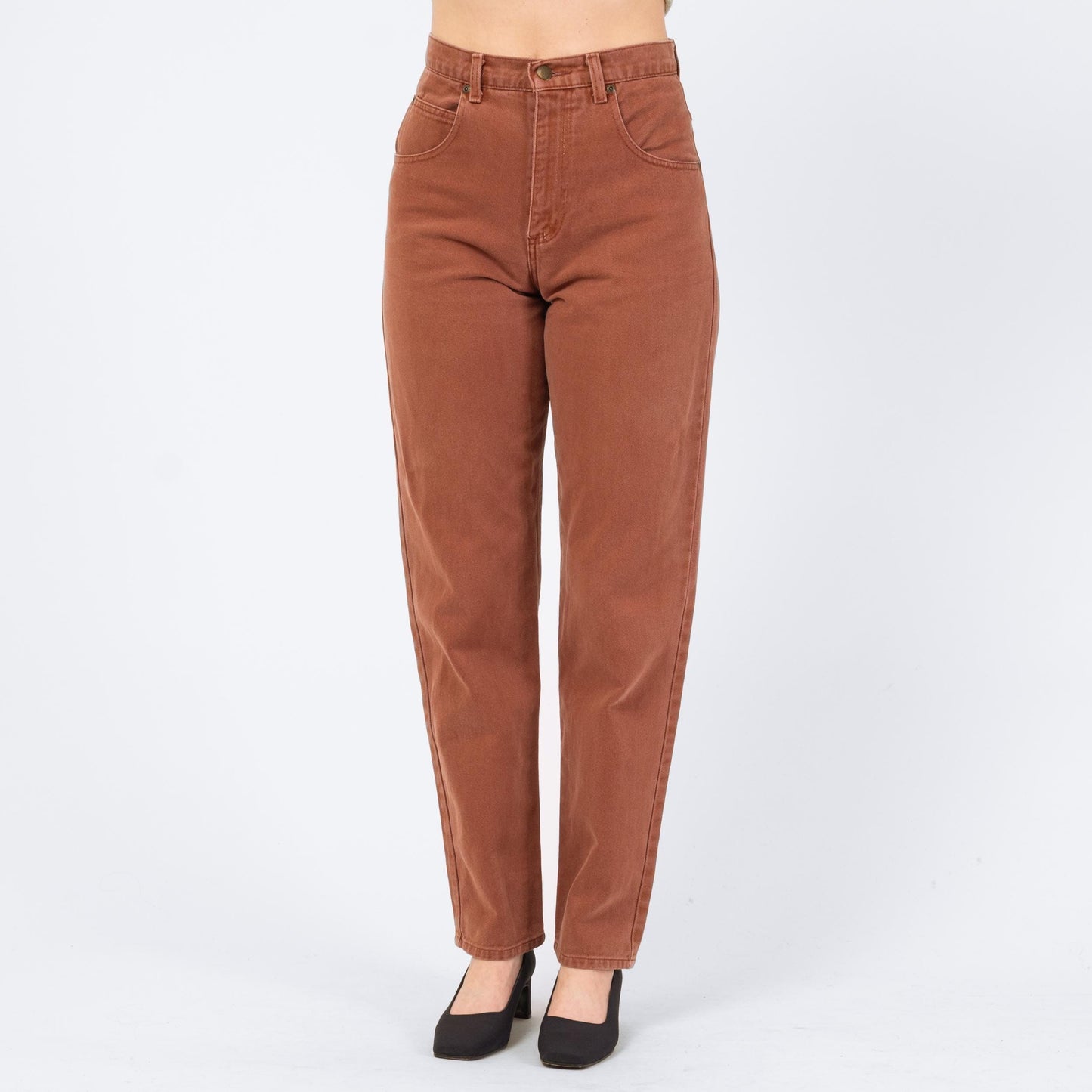 Vintage 90s Terracotta High Waisted Jeans - Small, 27" Waist | Denim Slim Straight Leg Mom Jeans