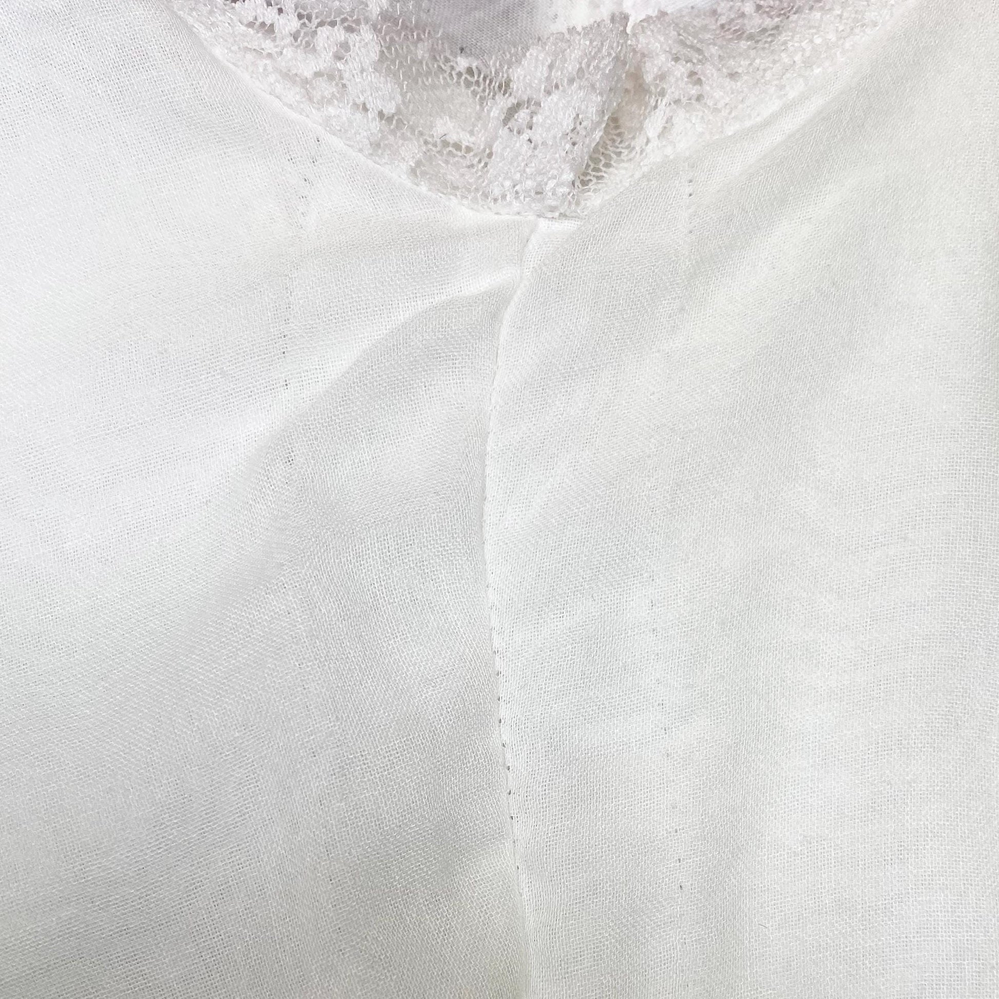Vintage 70s Gunne Sax White Prairie Mini Dress - Extra Small | Boho Lace Trim Sundress