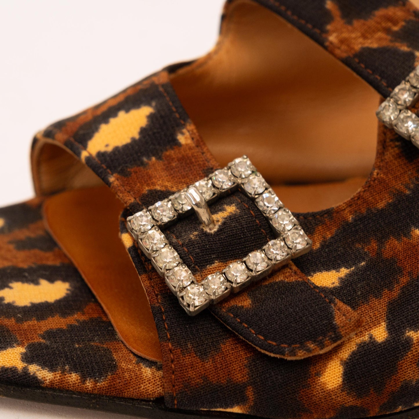 Dolce & Gabbana Animal Print Block Heel Sandals - Size 36 | Designer Vintage Slip On Heeled Mules