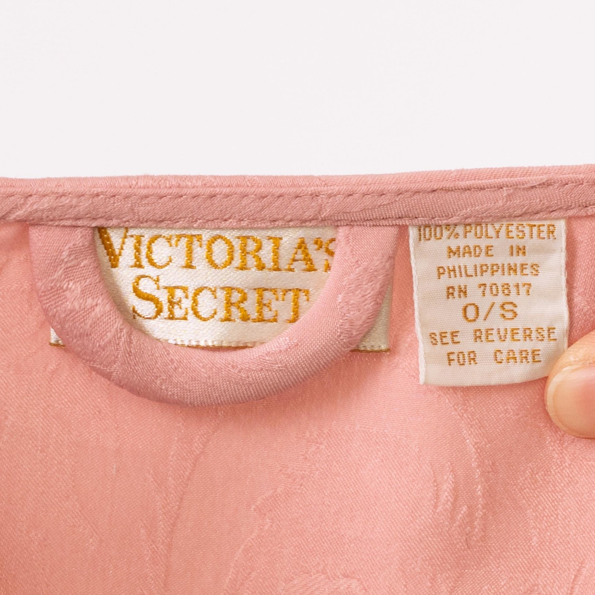 Vintage 90s Victoria's Secret Rose Pink Jacquard Satin Robe - One Size | Boho Loungewear Belted Mini Kimono