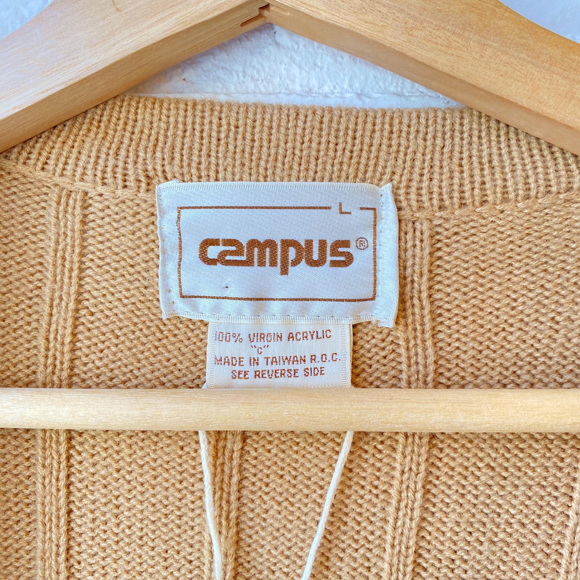 Vintage 70s Cable Knit Sweater Vest - Medium to Large | Unisex Tan Sleeveless Top