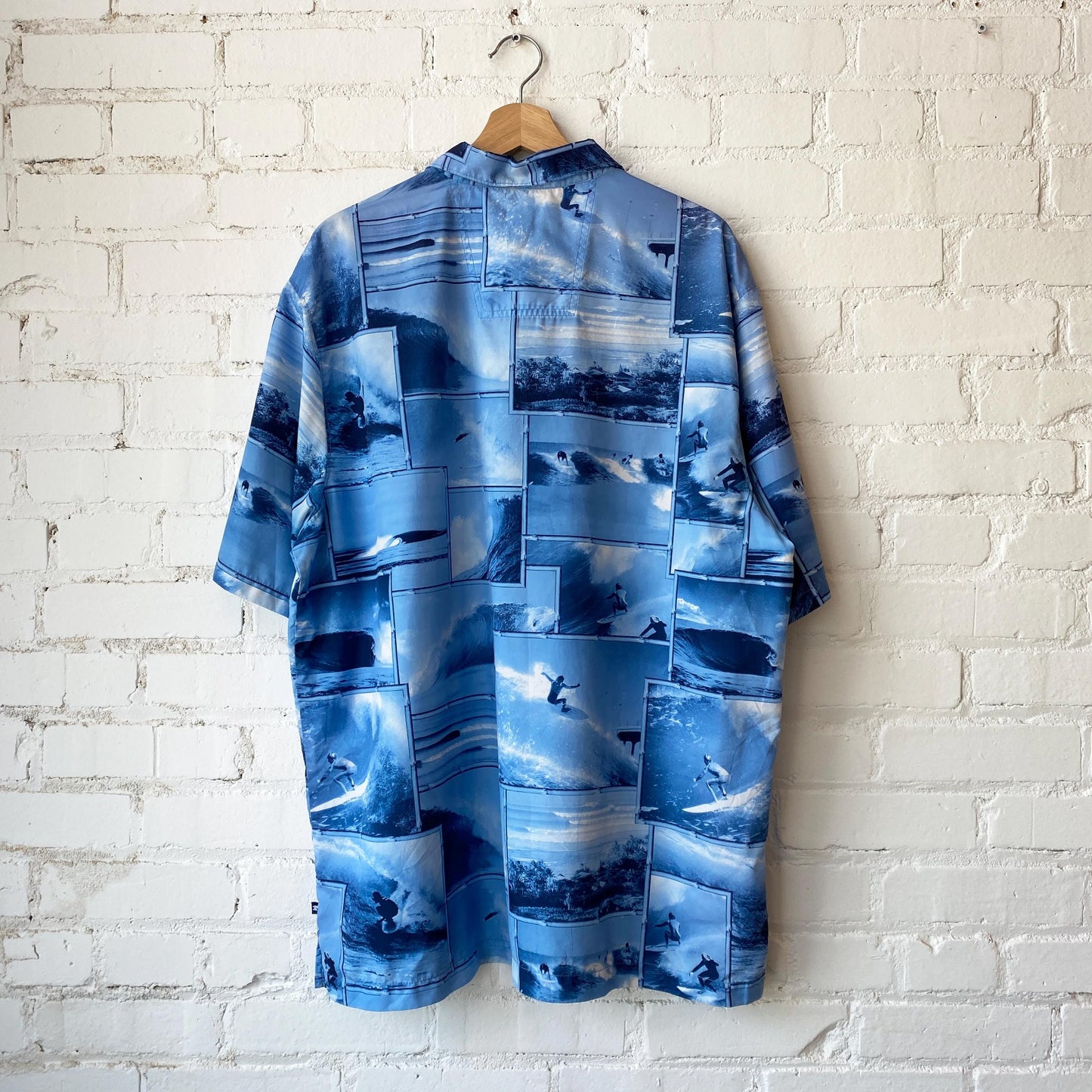 Vintage 90s Surfer Photoprint Collared Shirt - Extra Large | Redsand All Over Print Blue Button Up Top