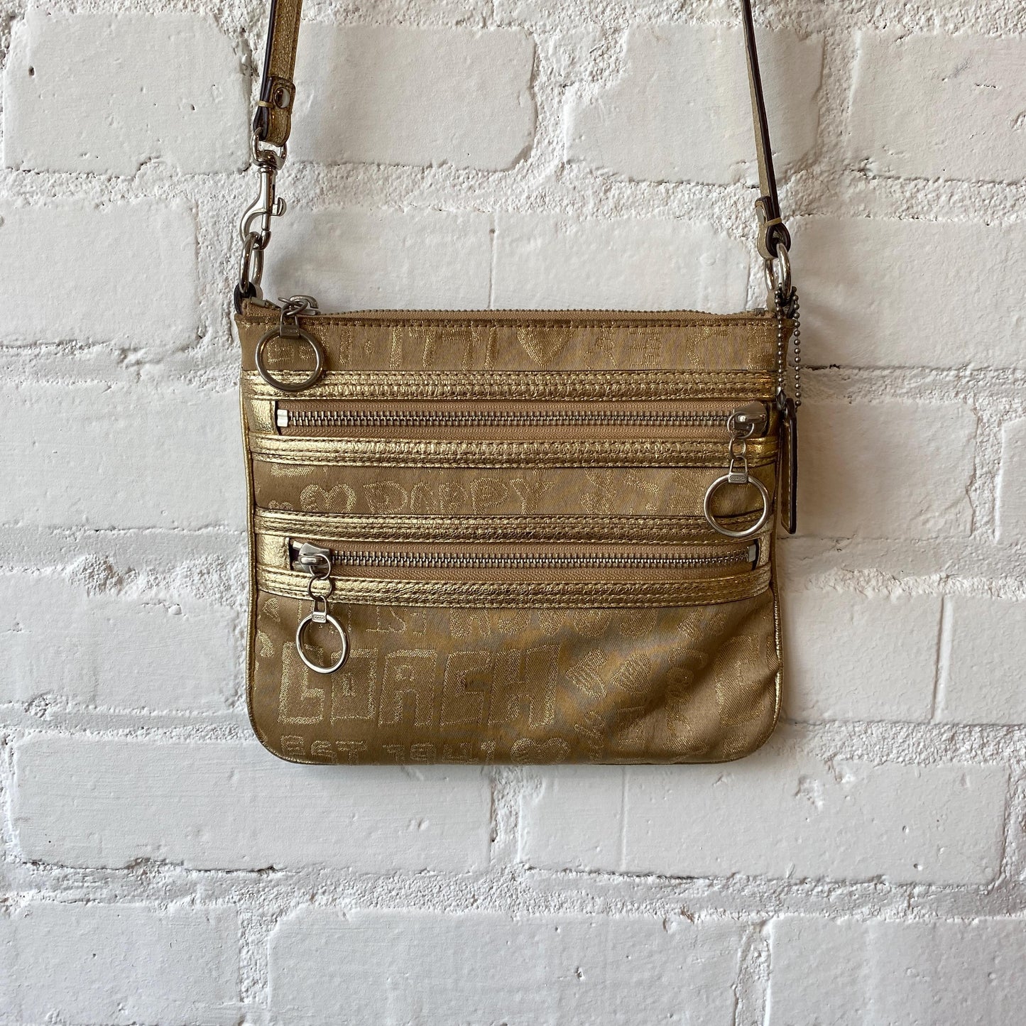 Vintage Y2K Coach Poppy Gold Monogram Bag