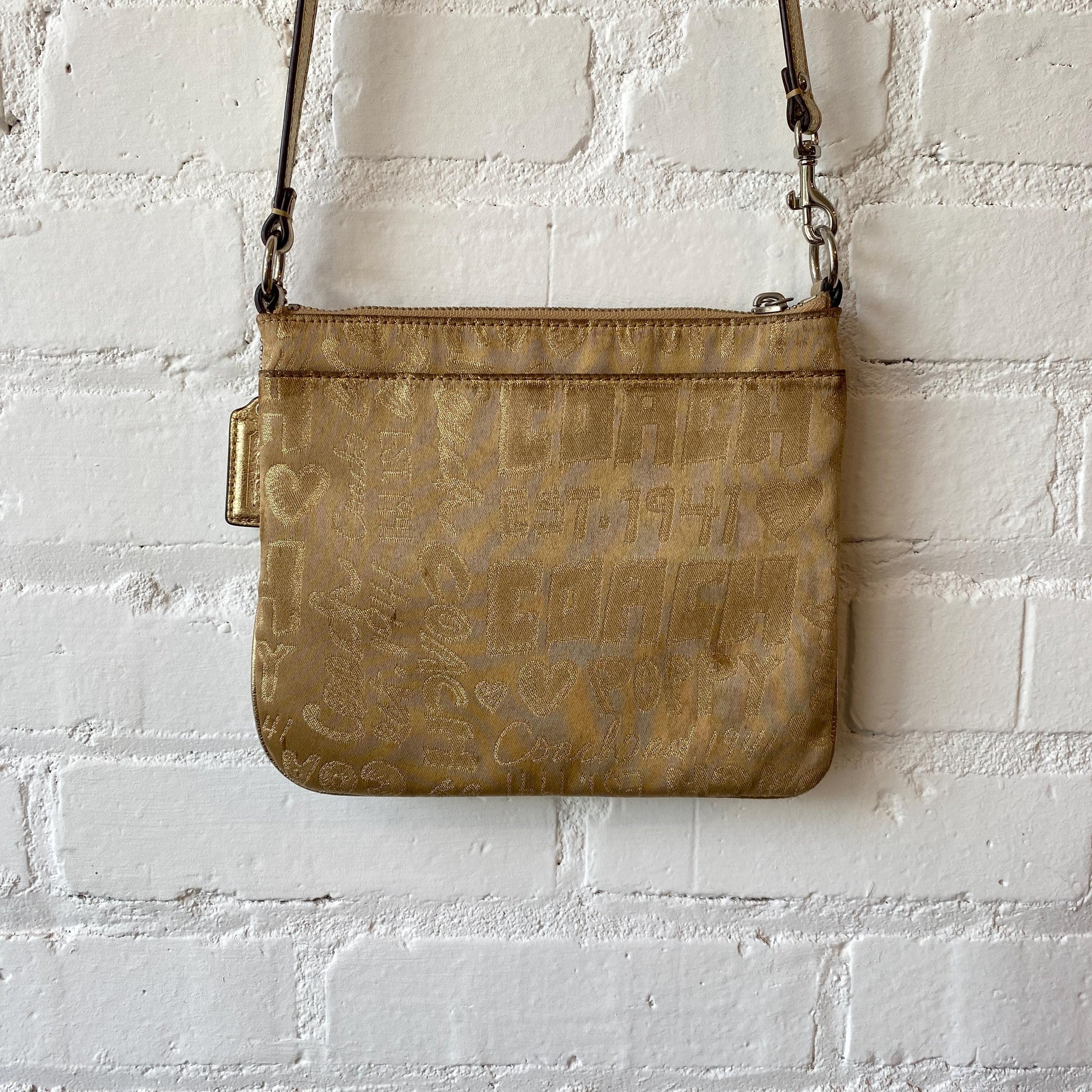 Vintage Y2K Coach Poppy Gold Monogram Bag