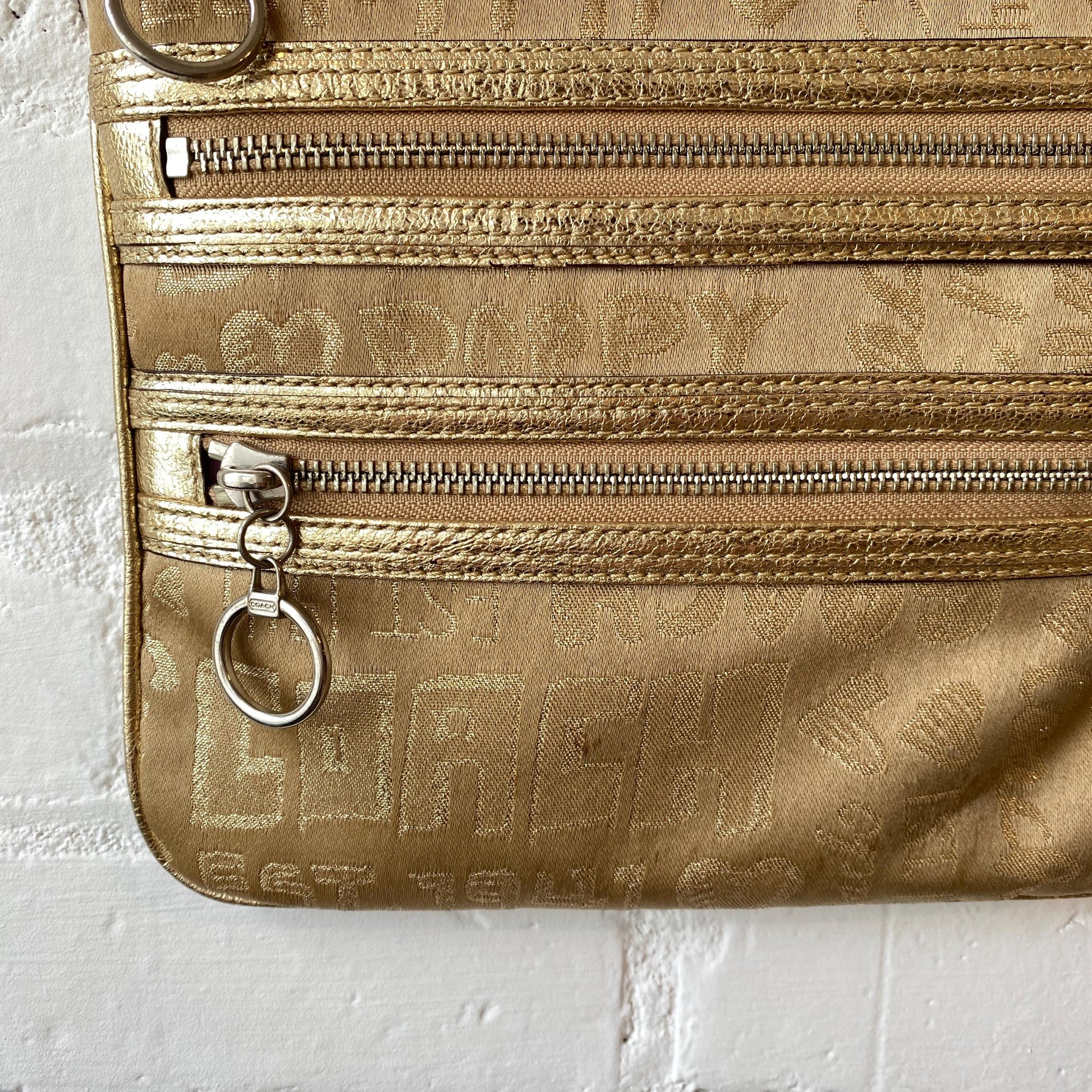 Vintage Y2K Coach Poppy Gold Monogram Bag