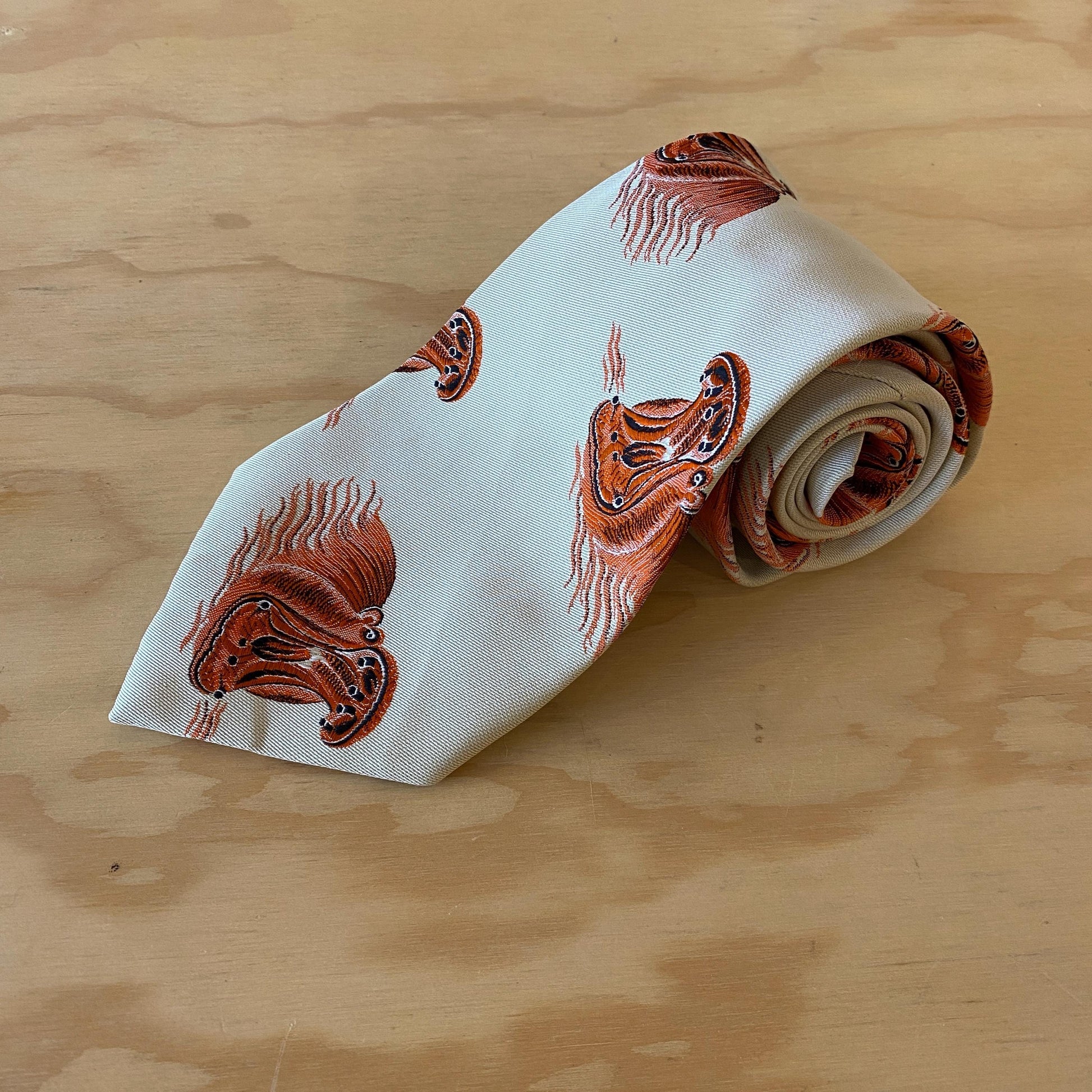 Vintage 70s Gino Pompeii Hippo Novelty Necktie