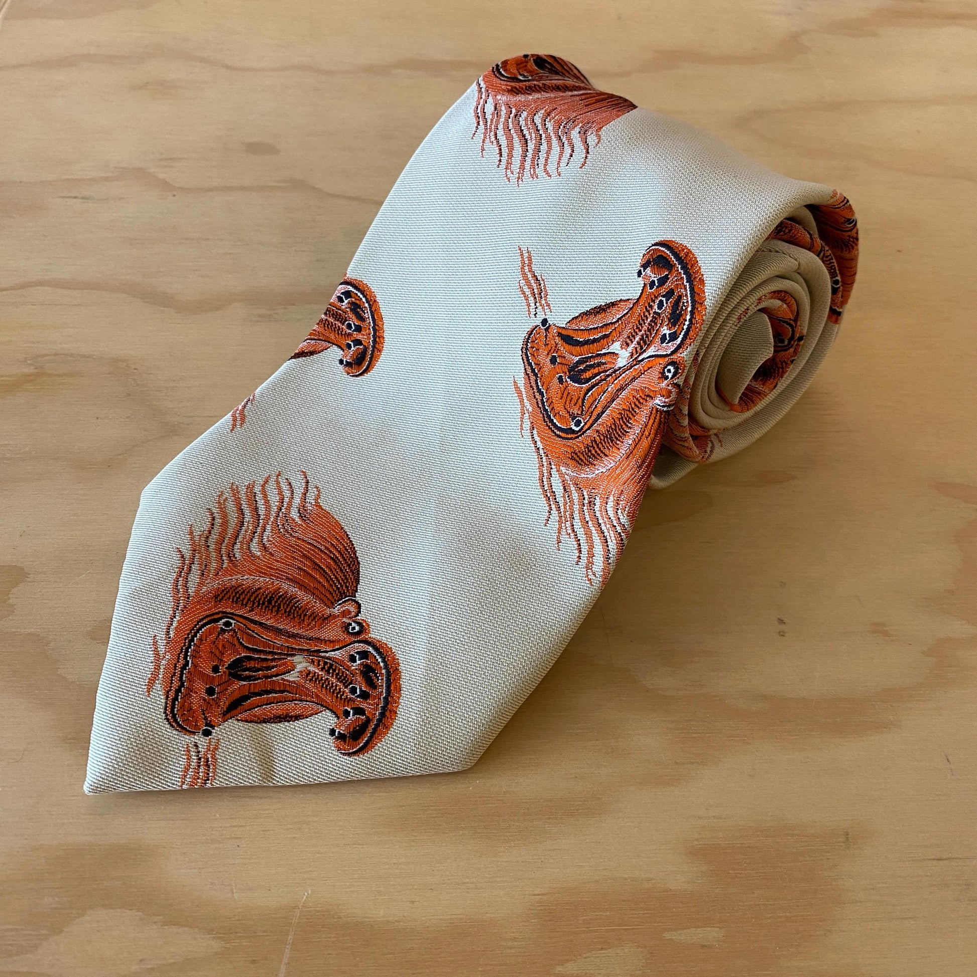 Vintage 70s Gino Pompeii Hippo Novelty Necktie