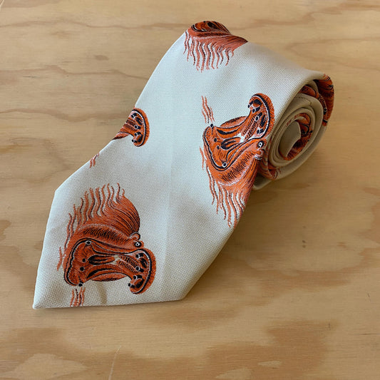 Vintage 70s Gino Pompeii Hippo Novelty Necktie