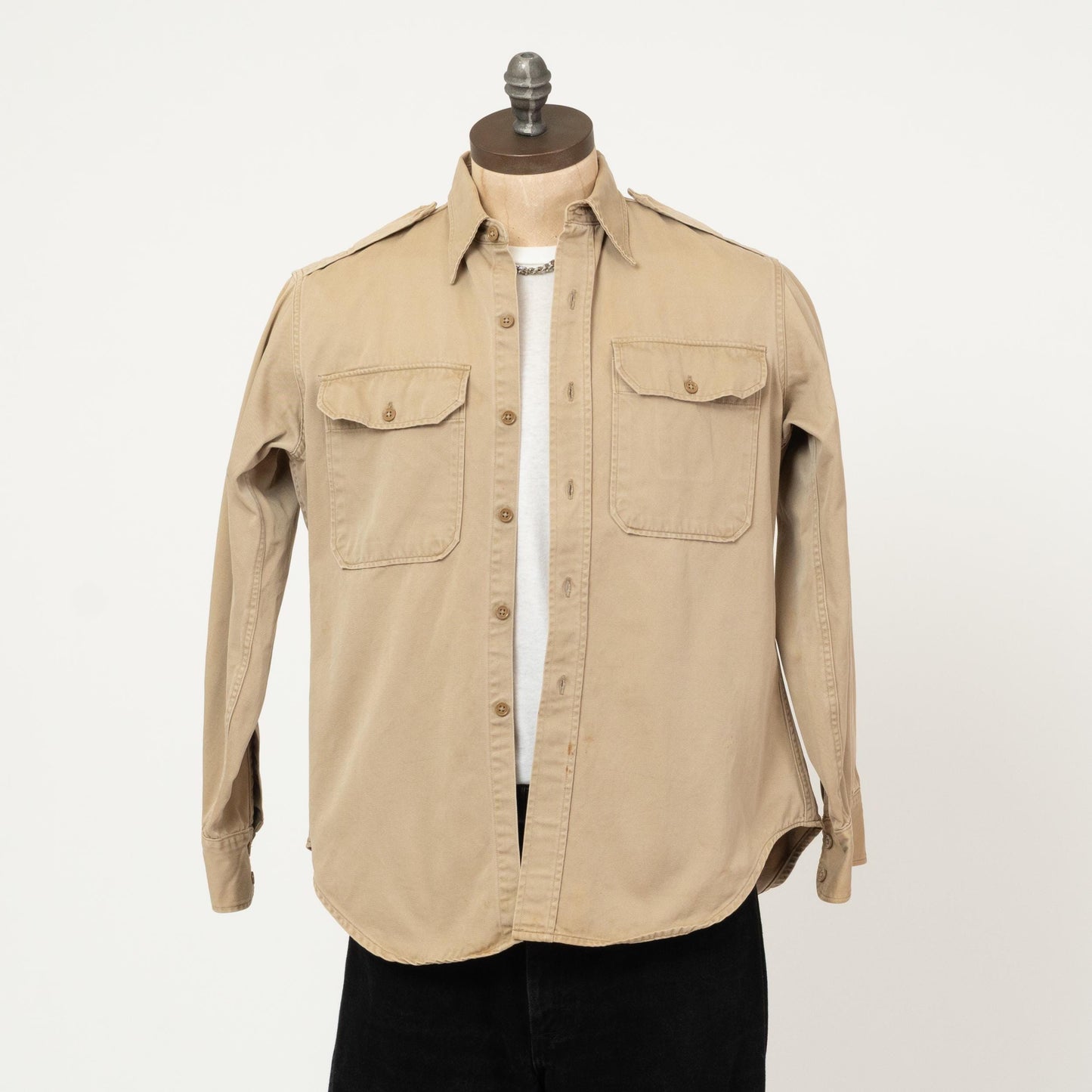 Vintage 60s Khaki Military Field Shirt - Medium Short | US Army Jacket