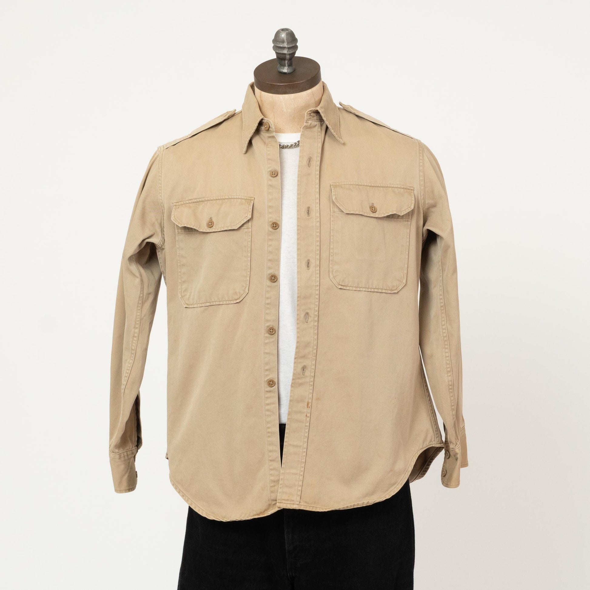 Vintage 60s Khaki Military Field Shirt - Medium Short | US Army Jacket